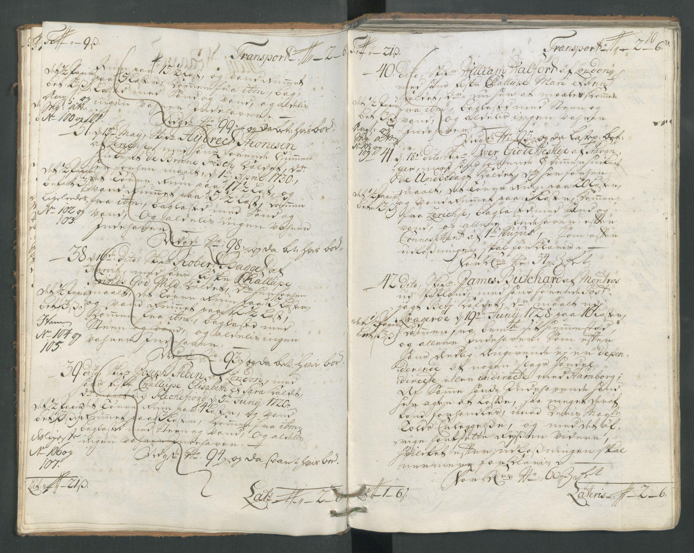 Generaltollkammeret, tollregnskaper, AV/RA-EA-5490/R22/L0012/0001: Tollregnskaper Stavanger / Hovedtollbok, 1733, s. 9b-10a