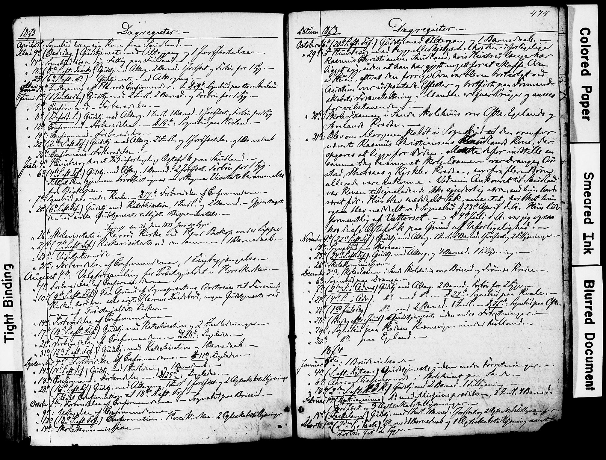 Herad sokneprestkontor, AV/SAK-1111-0018/F/Fa/Faa/L0005: Ministerialbok nr. A 5, 1853-1886, s. 474