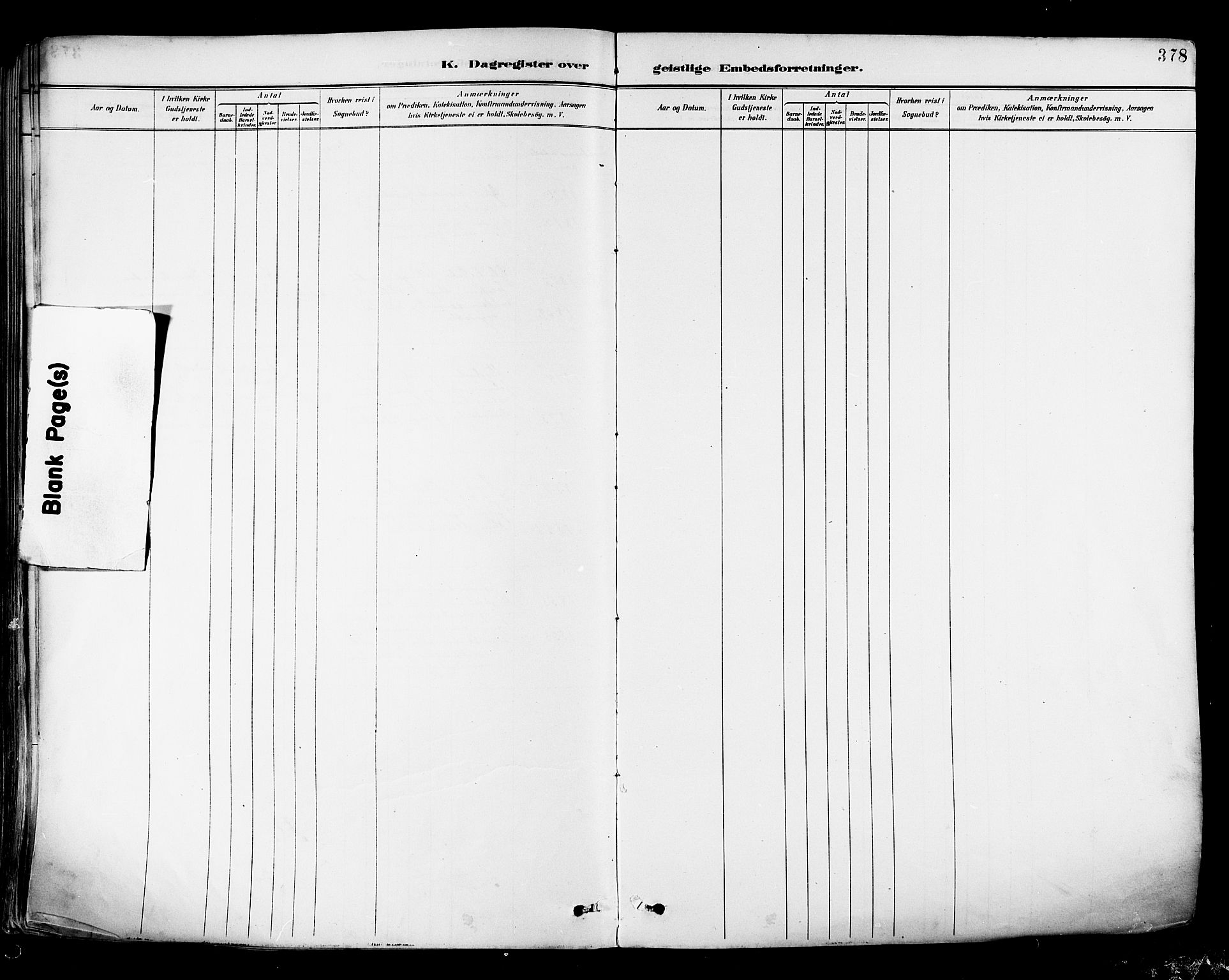 Ministerialprotokoller, klokkerbøker og fødselsregistre - Nordland, SAT/A-1459/880/L1133: Ministerialbok nr. 880A07, 1888-1898, s. 378