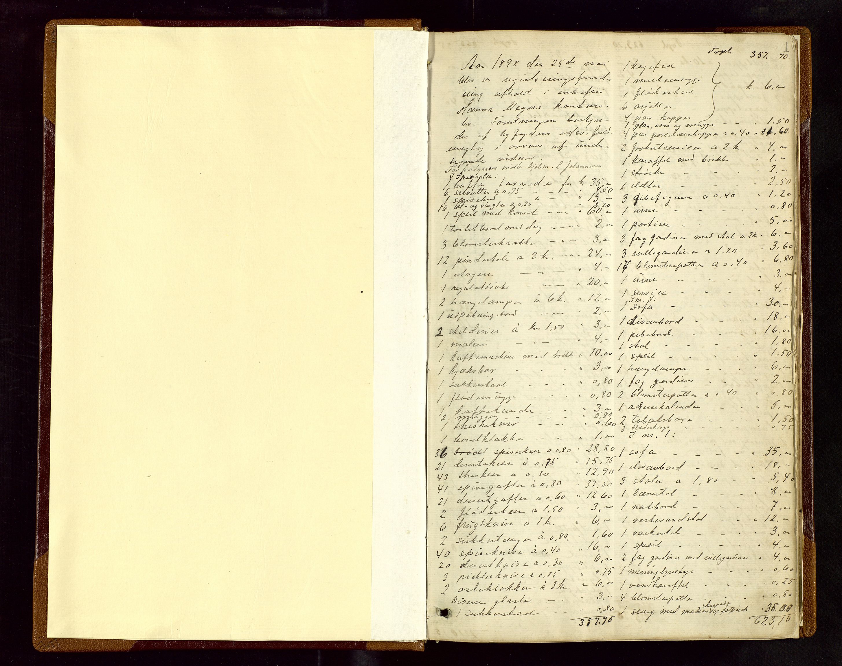 Haugesund tingrett, AV/SAST-A-101415/01/IV/IVB/L0003: Skifteregistreringsprotokoll, med register, 1898-1914, s. 1