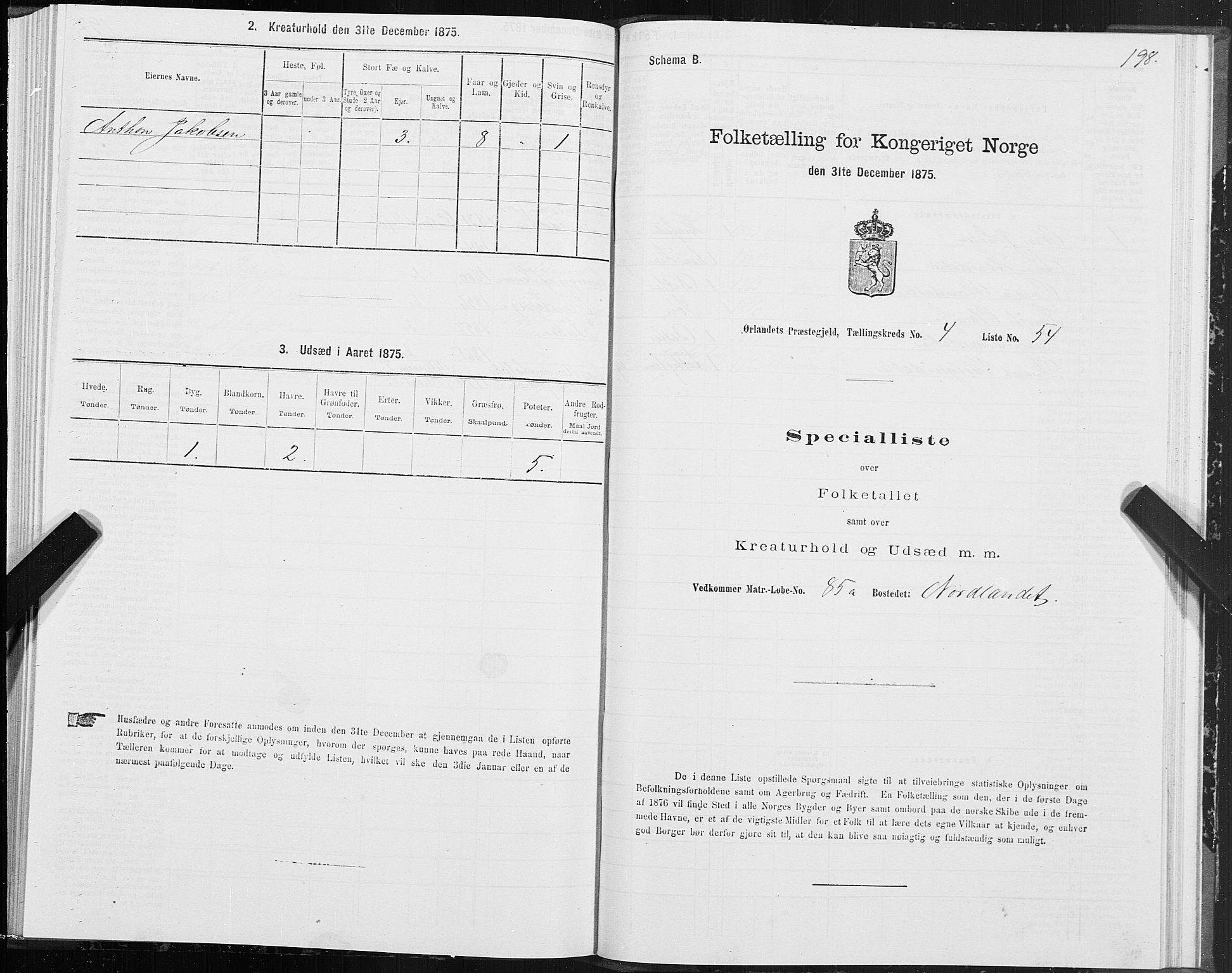 SAT, Folketelling 1875 for 1621P Ørland prestegjeld, 1875, s. 2198