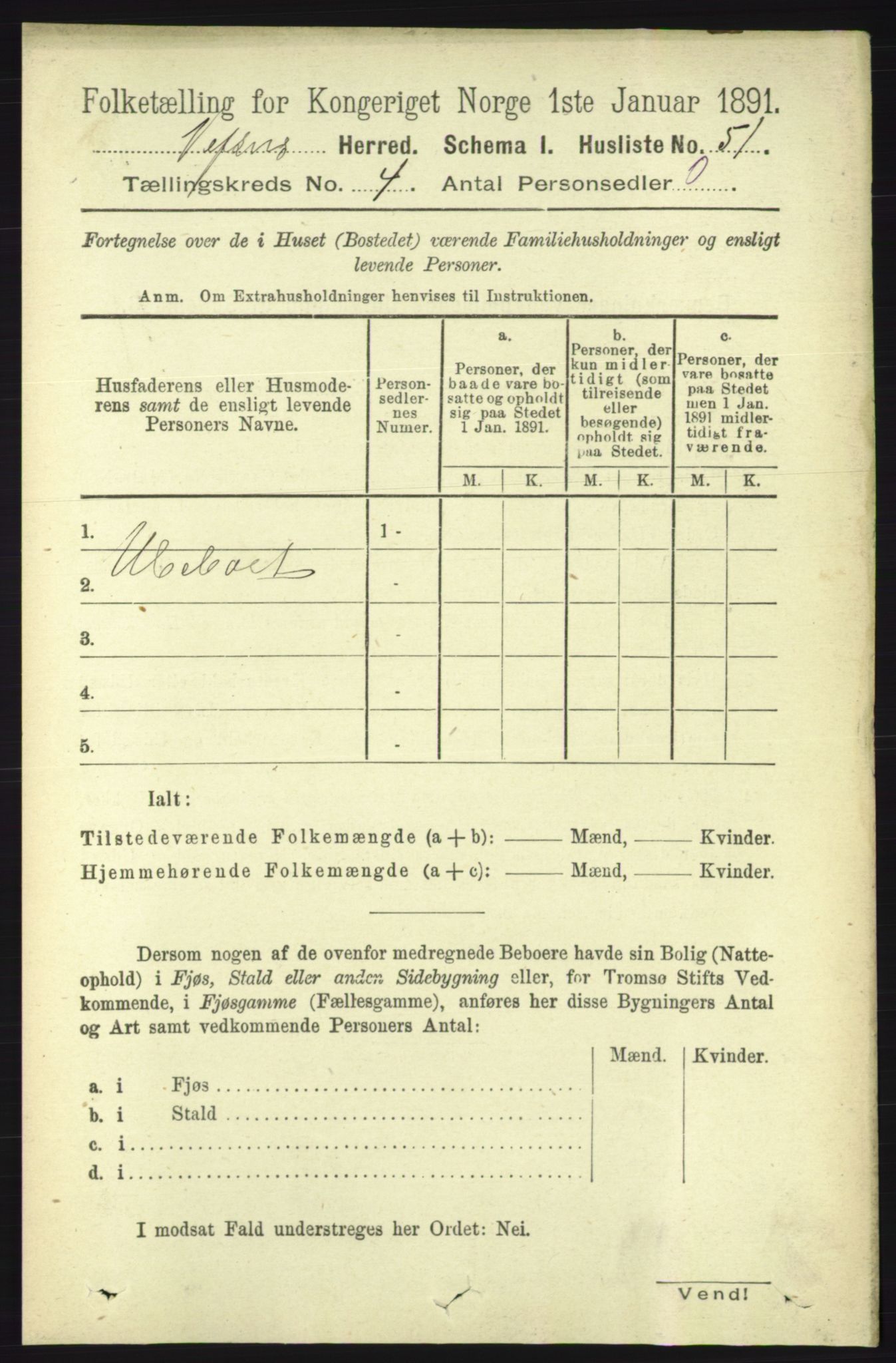 RA, Folketelling 1891 for 1824 Vefsn herred, 1891, s. 1613