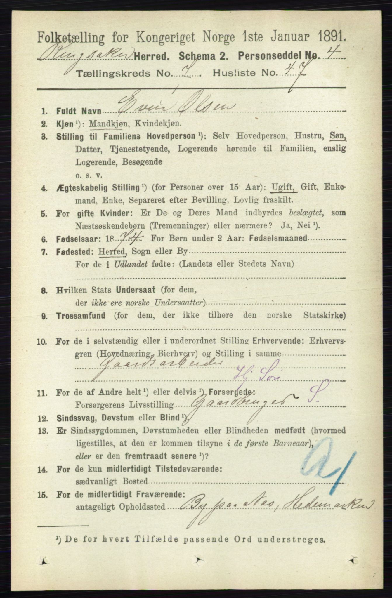 RA, Folketelling 1891 for 0412 Ringsaker herred, 1891, s. 4214