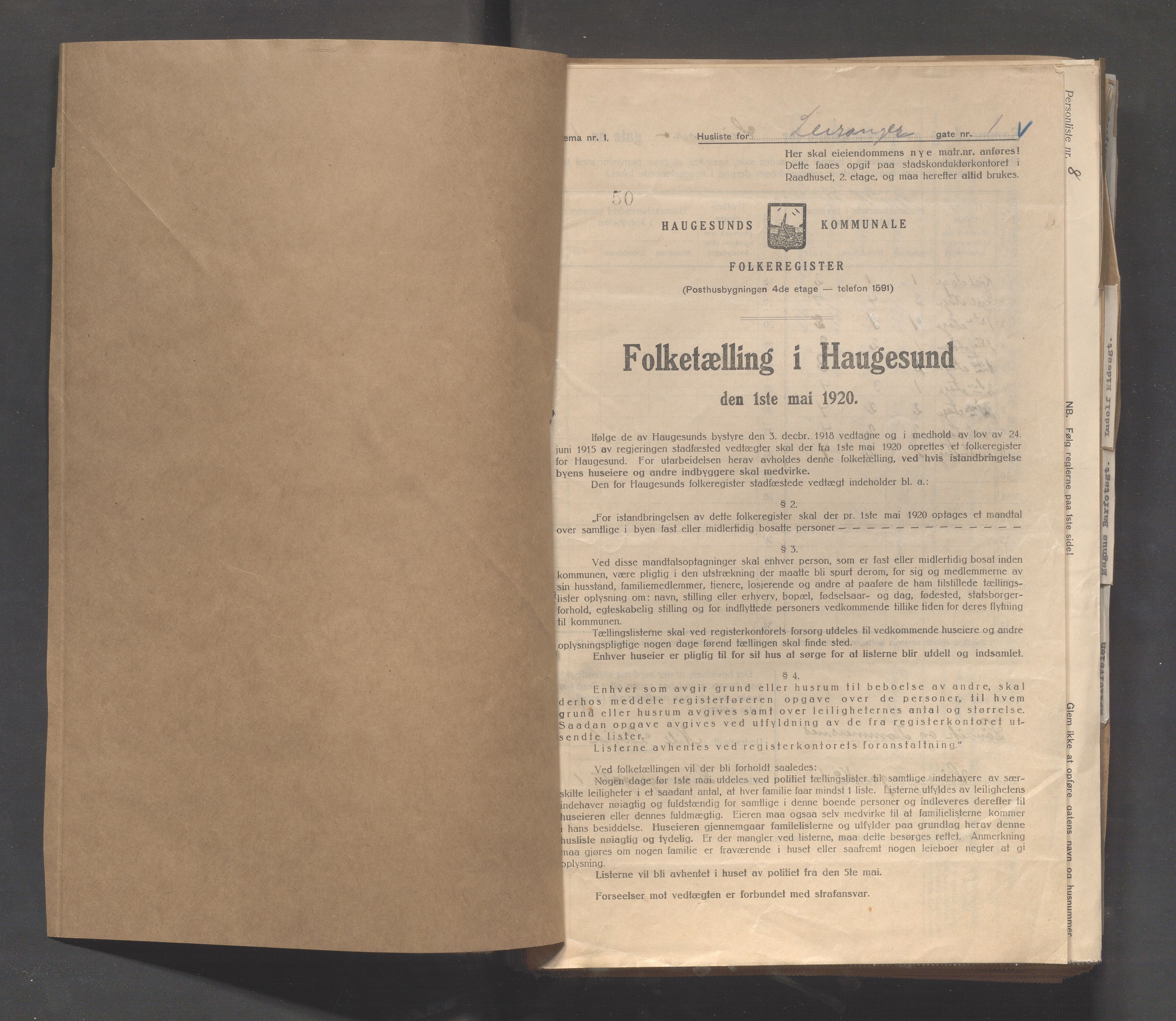 IKAR, Kommunal folketelling 1.5.1920 for Haugesund, 1920, s. 2844