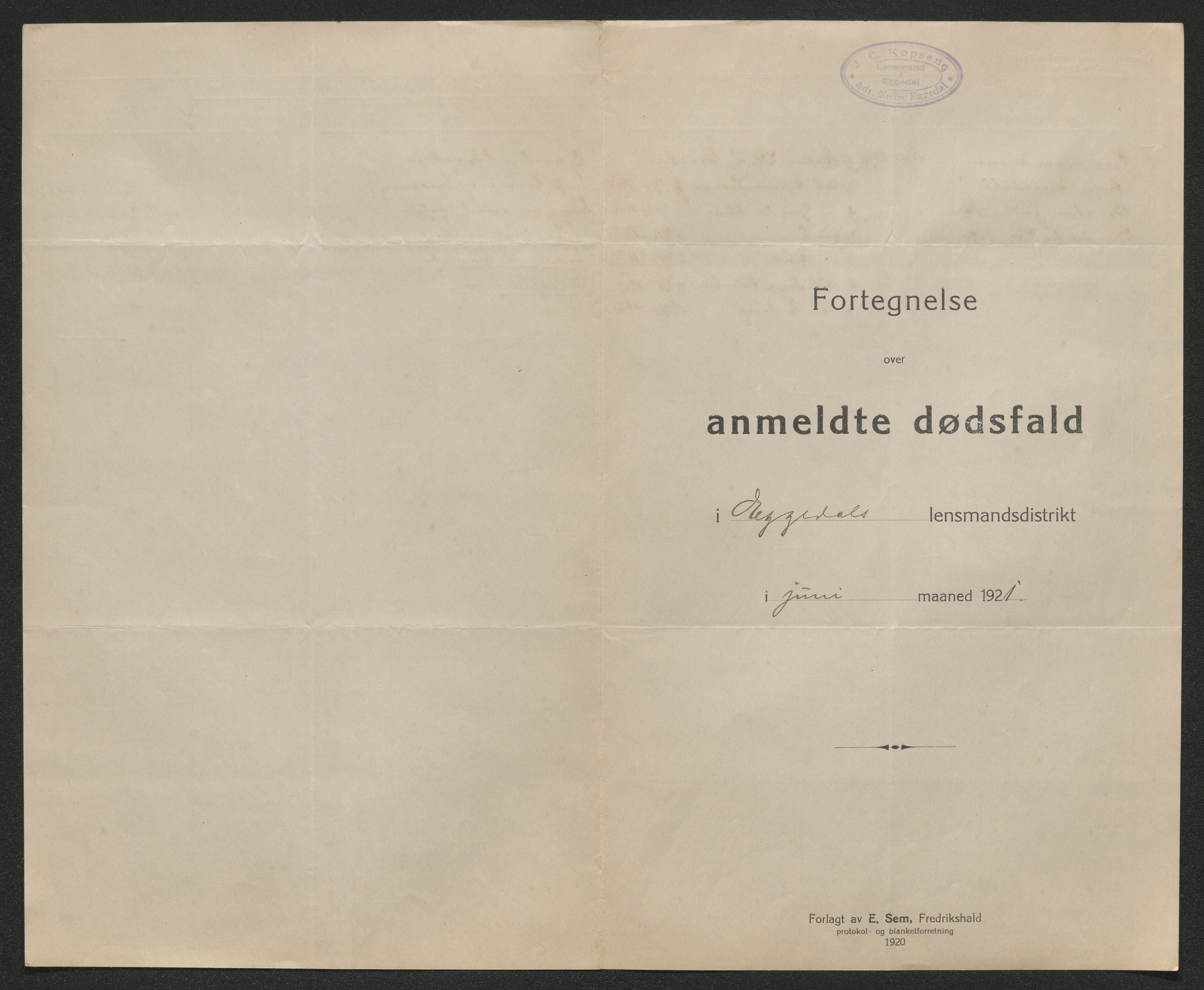 Eiker, Modum og Sigdal sorenskriveri, AV/SAKO-A-123/H/Ha/Hab/L0040: Dødsfallsmeldinger, 1920-1921, s. 1235