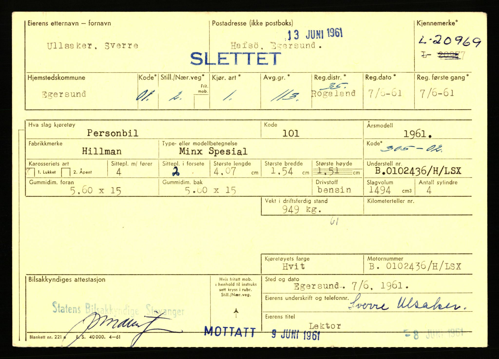 Stavanger trafikkstasjon, AV/SAST-A-101942/0/F/L0037: L-20500 - L-21499, 1930-1971, s. 1453