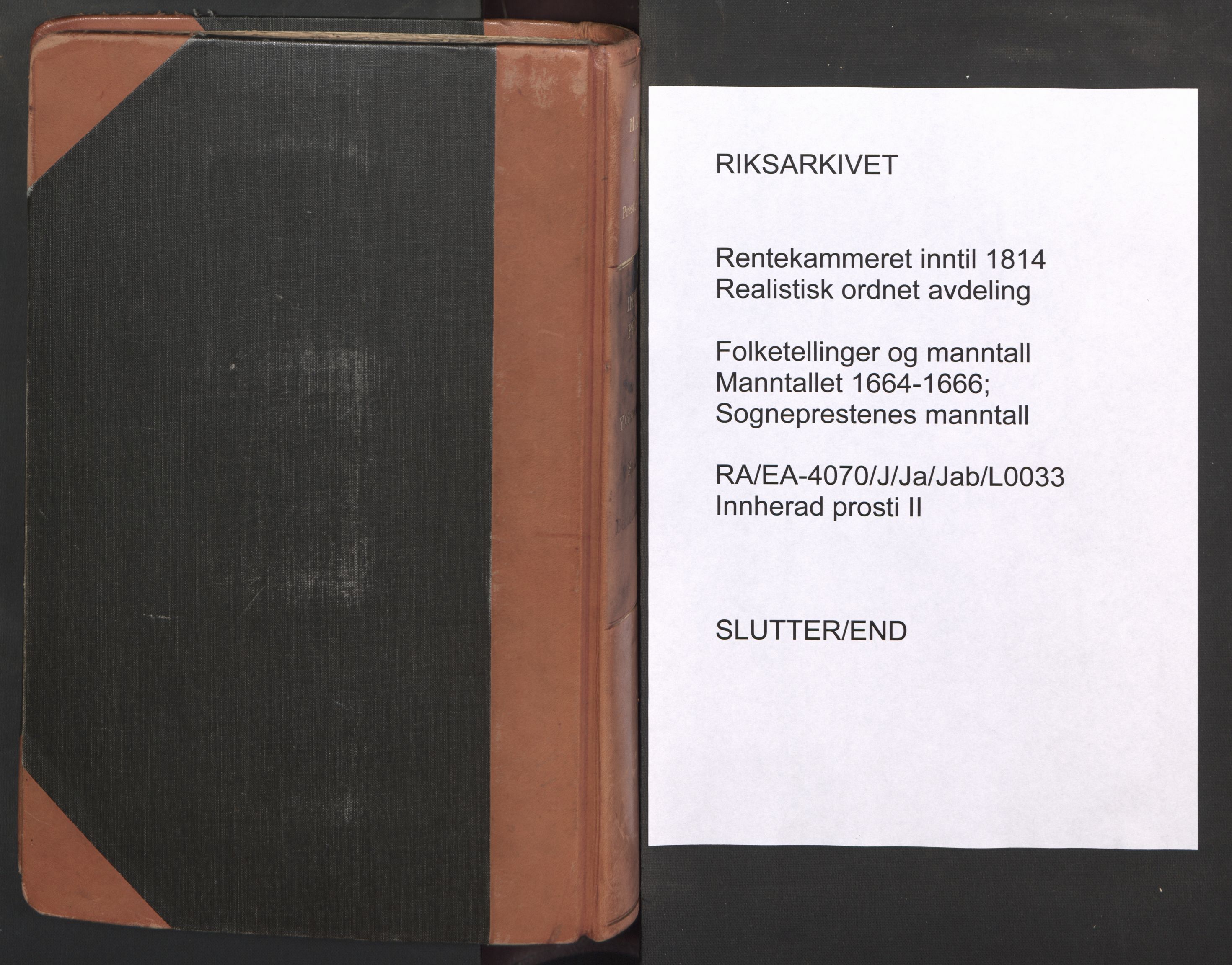 RA, Sogneprestenes manntall 1664-1666, nr. 33: Innherad prosti, 1664-1666