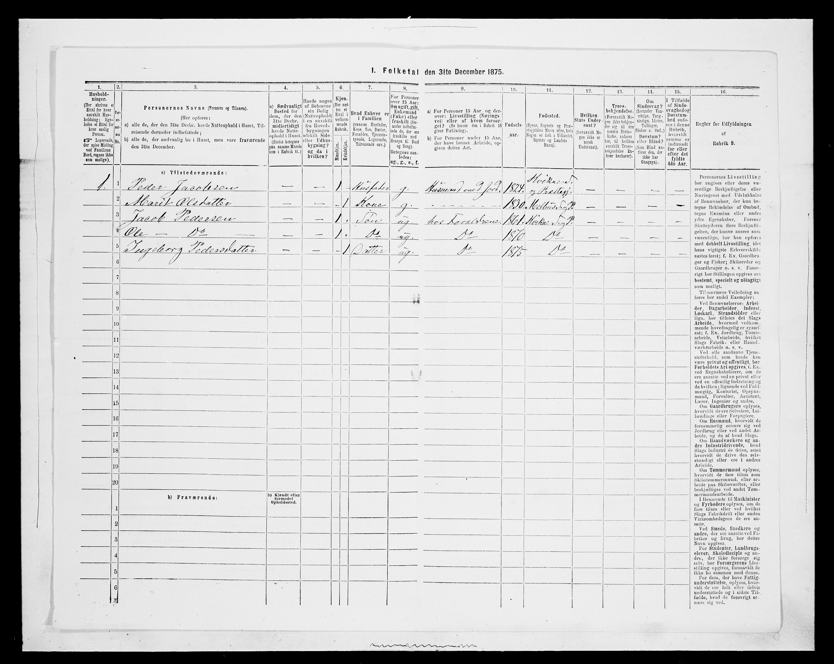 SAH, Folketelling 1875 for 0440P Kvikne prestegjeld, 1875, s. 138