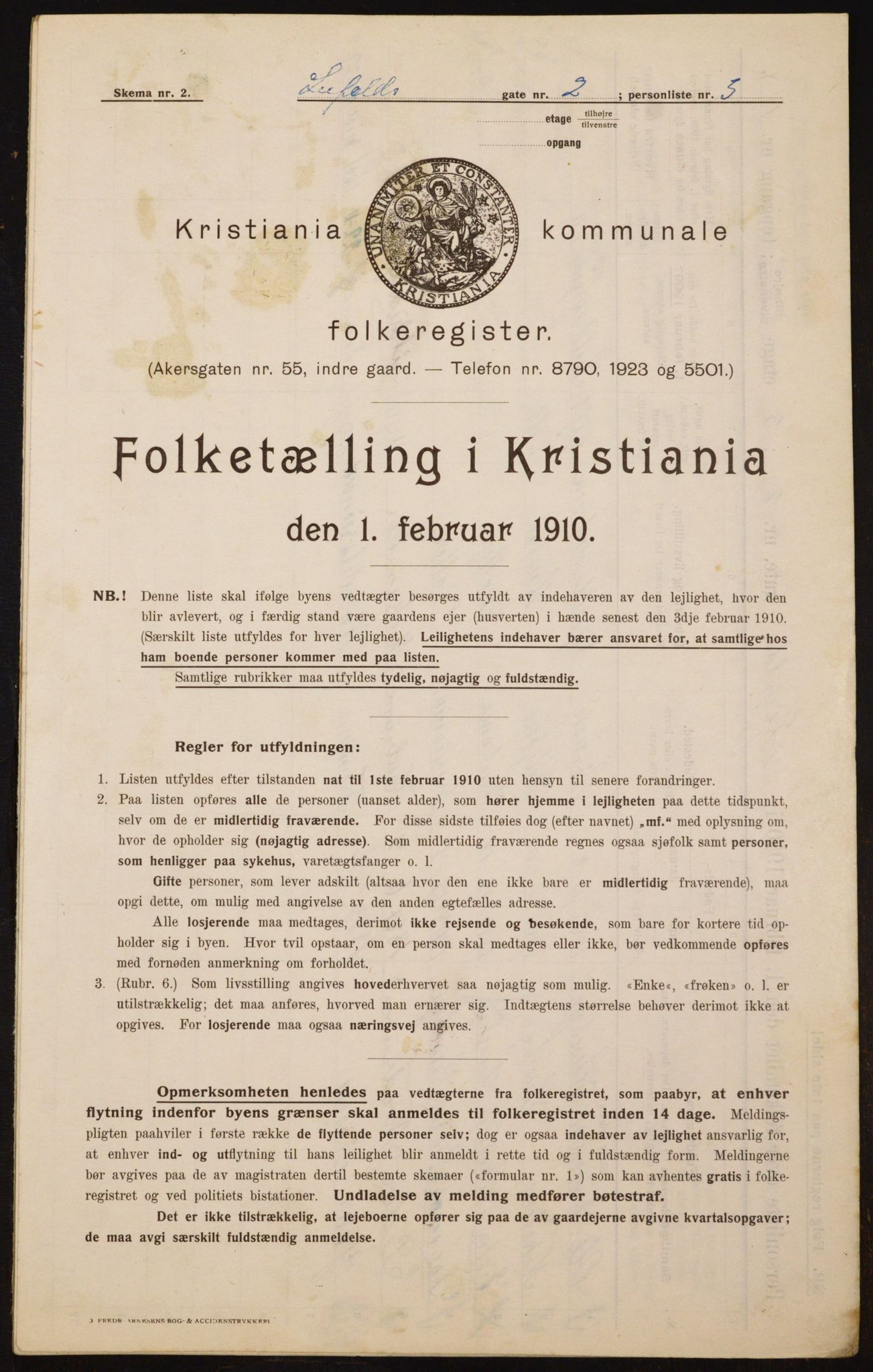 OBA, Kommunal folketelling 1.2.1910 for Kristiania, 1910, s. 55285