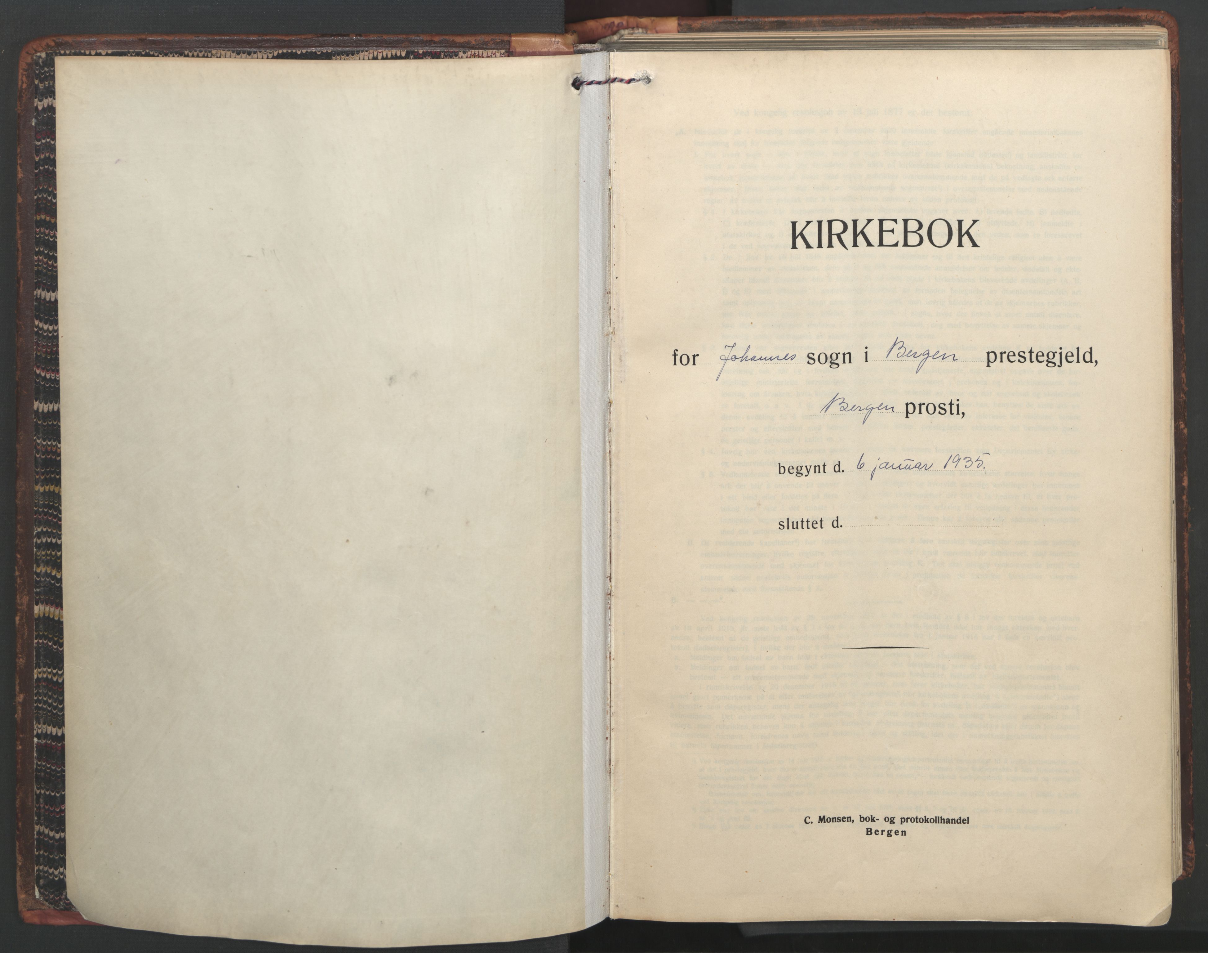 Johanneskirken sokneprestembete, SAB/A-76001/H/Hab: Klokkerbok nr. A 4, 1935-1959