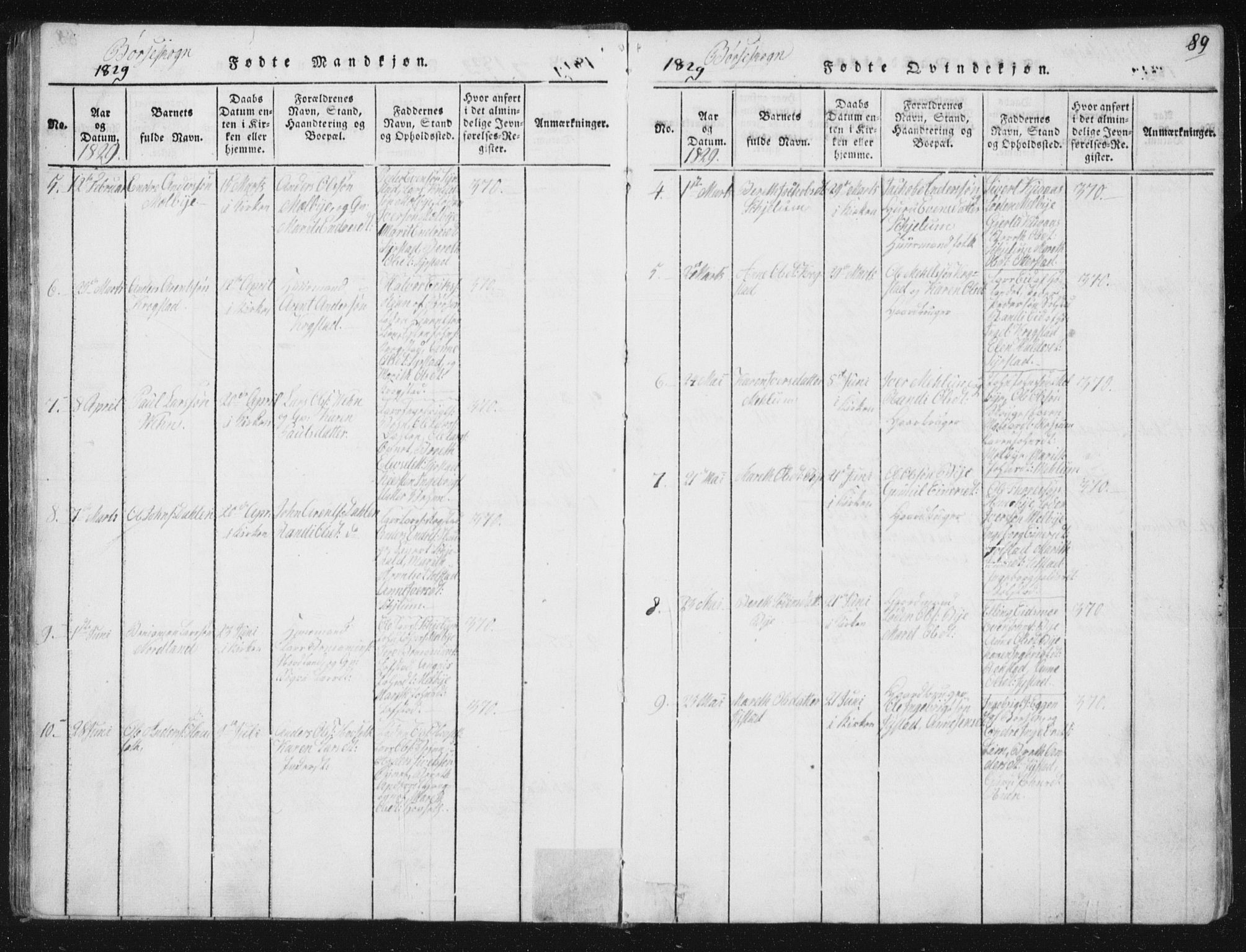 Ministerialprotokoller, klokkerbøker og fødselsregistre - Sør-Trøndelag, AV/SAT-A-1456/665/L0770: Ministerialbok nr. 665A05, 1817-1829, s. 89