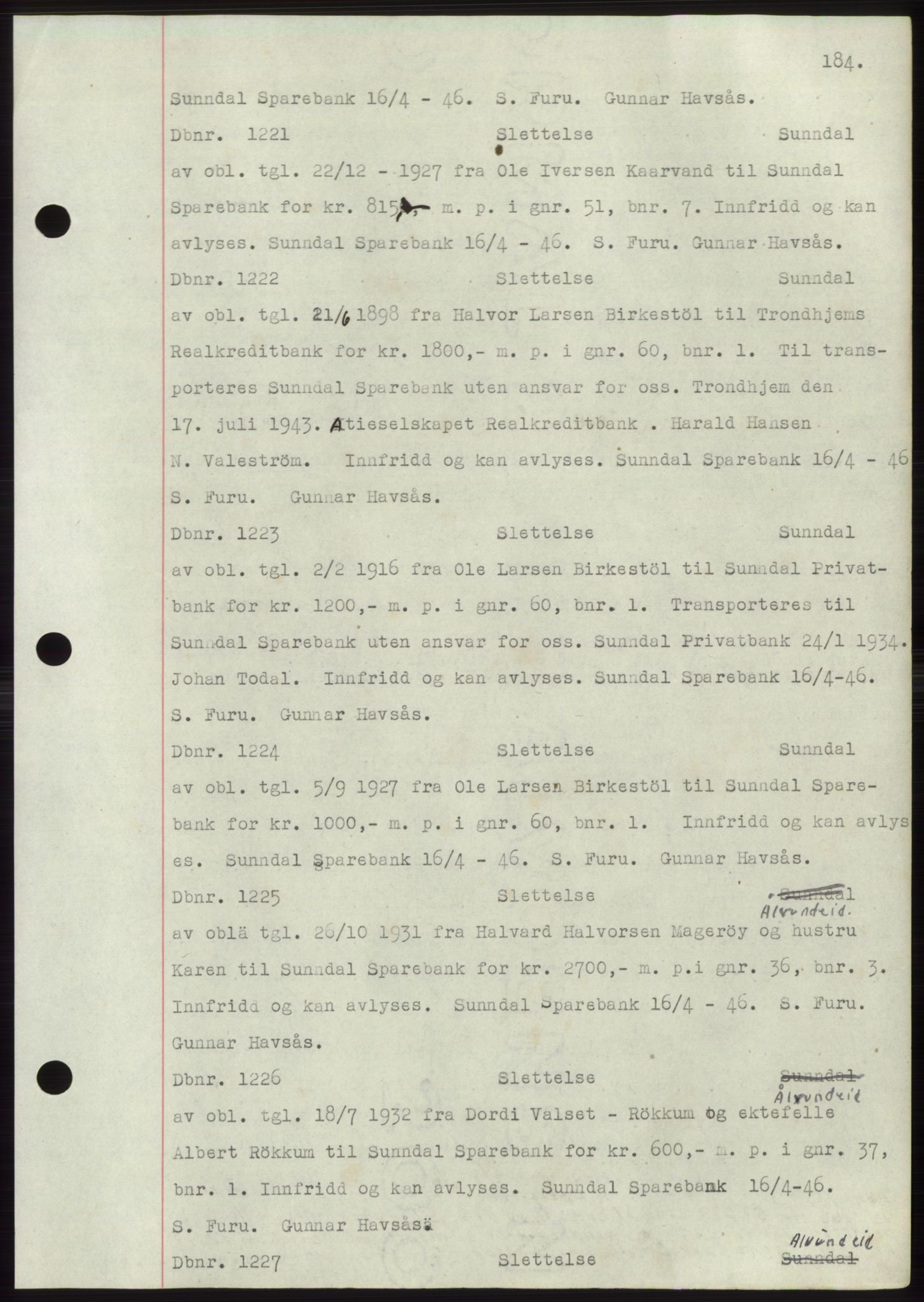 Nordmøre sorenskriveri, SAT/A-4132/1/2/2Ca: Pantebok nr. C82b, 1946-1951, Dagboknr: 1221/1946