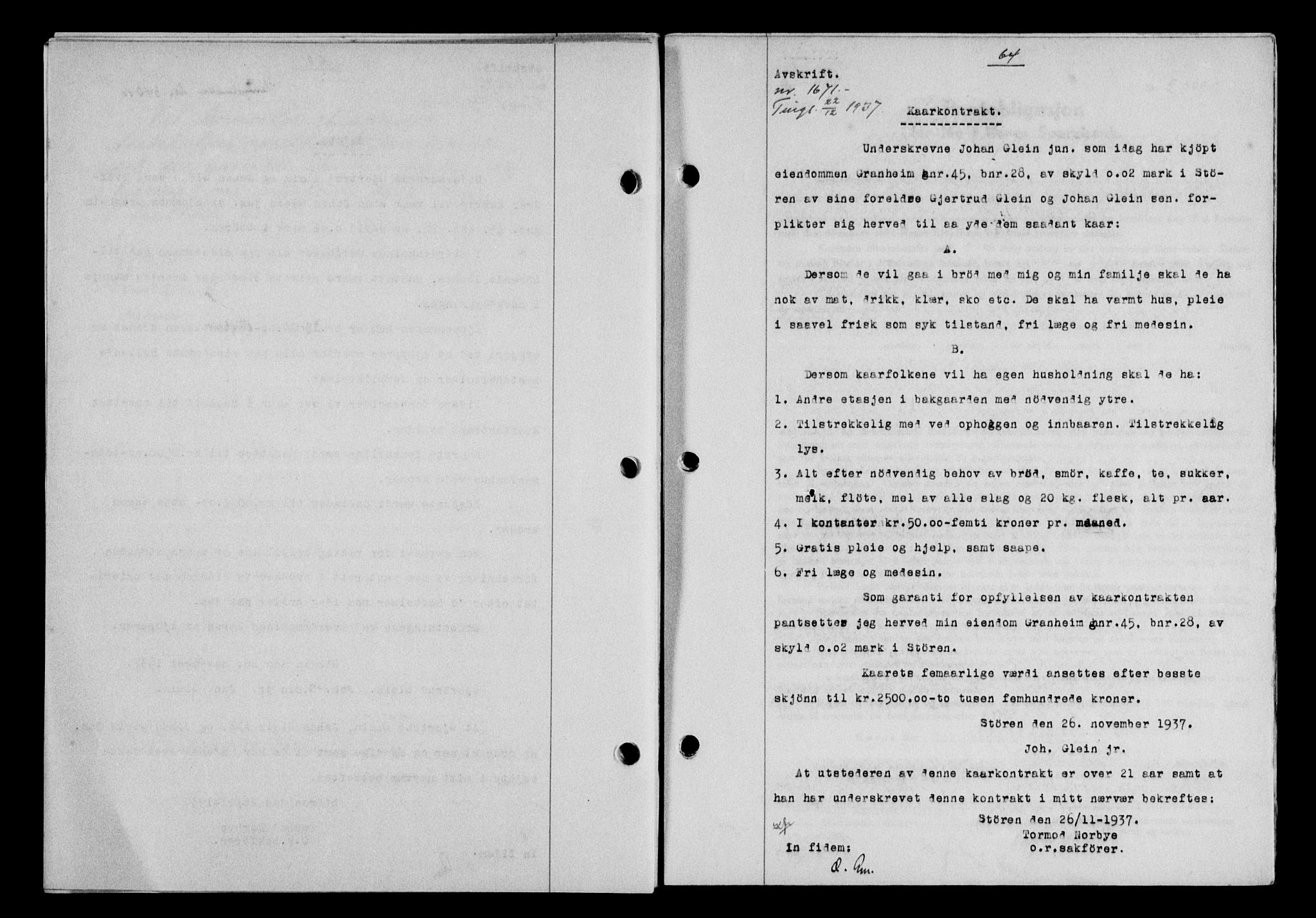 Gauldal sorenskriveri, SAT/A-0014/1/2/2C/L0048: Pantebok nr. 51-52, 1937-1938, s. 64, Dagboknr: 1671/1937