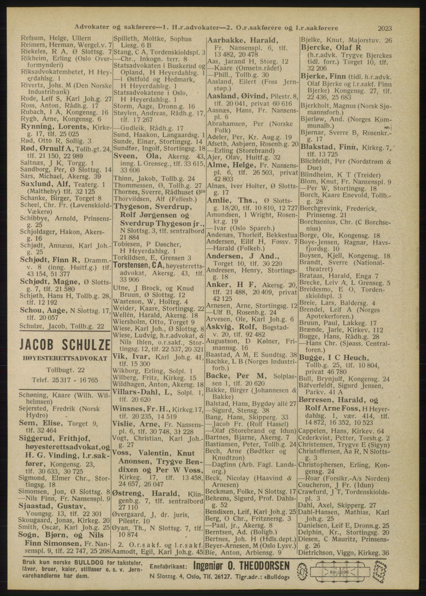 Kristiania/Oslo adressebok, PUBL/-, 1946, s. 2023
