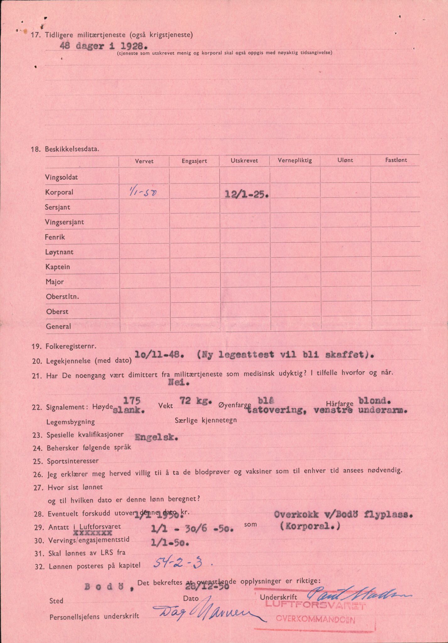 Forsvaret, Forsvarets overkommando/Luftforsvarsstaben, AV/RA-RAFA-4079/P/Pa/L0013: Personellmapper, 1905, s. 445