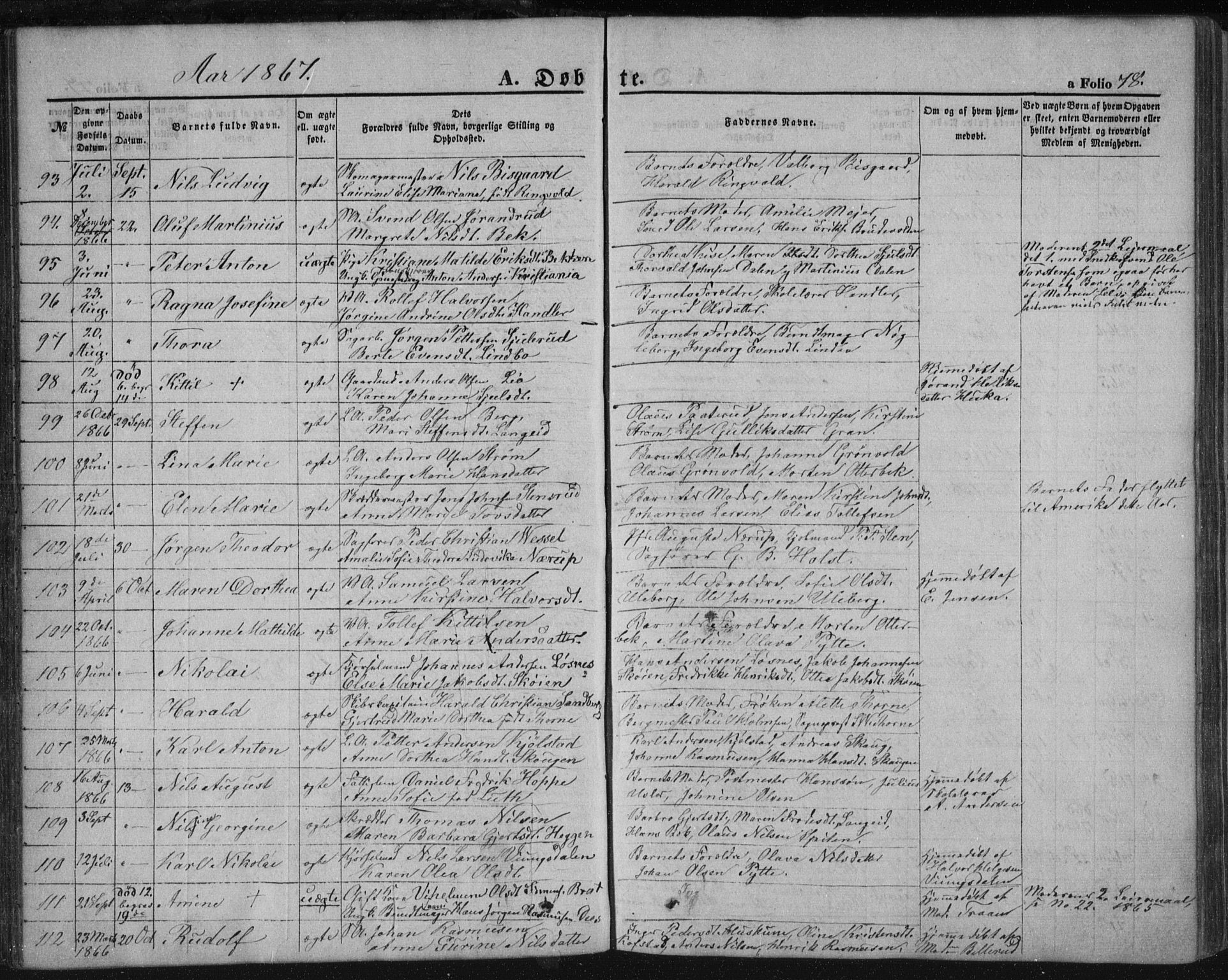 Kongsberg kirkebøker, AV/SAKO-A-22/F/Fa/L0010: Ministerialbok nr. I 10, 1859-1875, s. 78