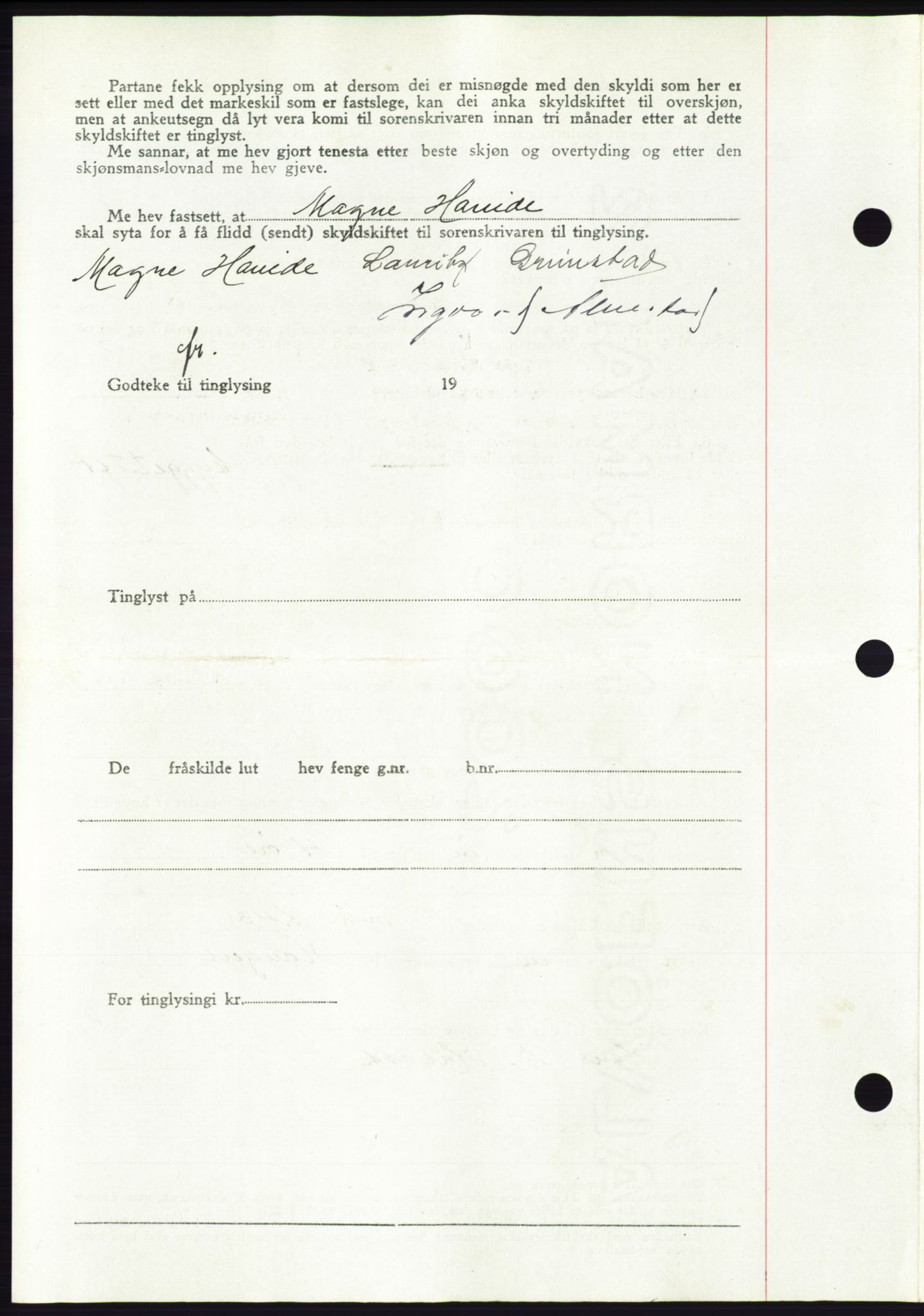 Søre Sunnmøre sorenskriveri, AV/SAT-A-4122/1/2/2C/L0084: Pantebok nr. 10A, 1949-1949, Dagboknr: 515/1949