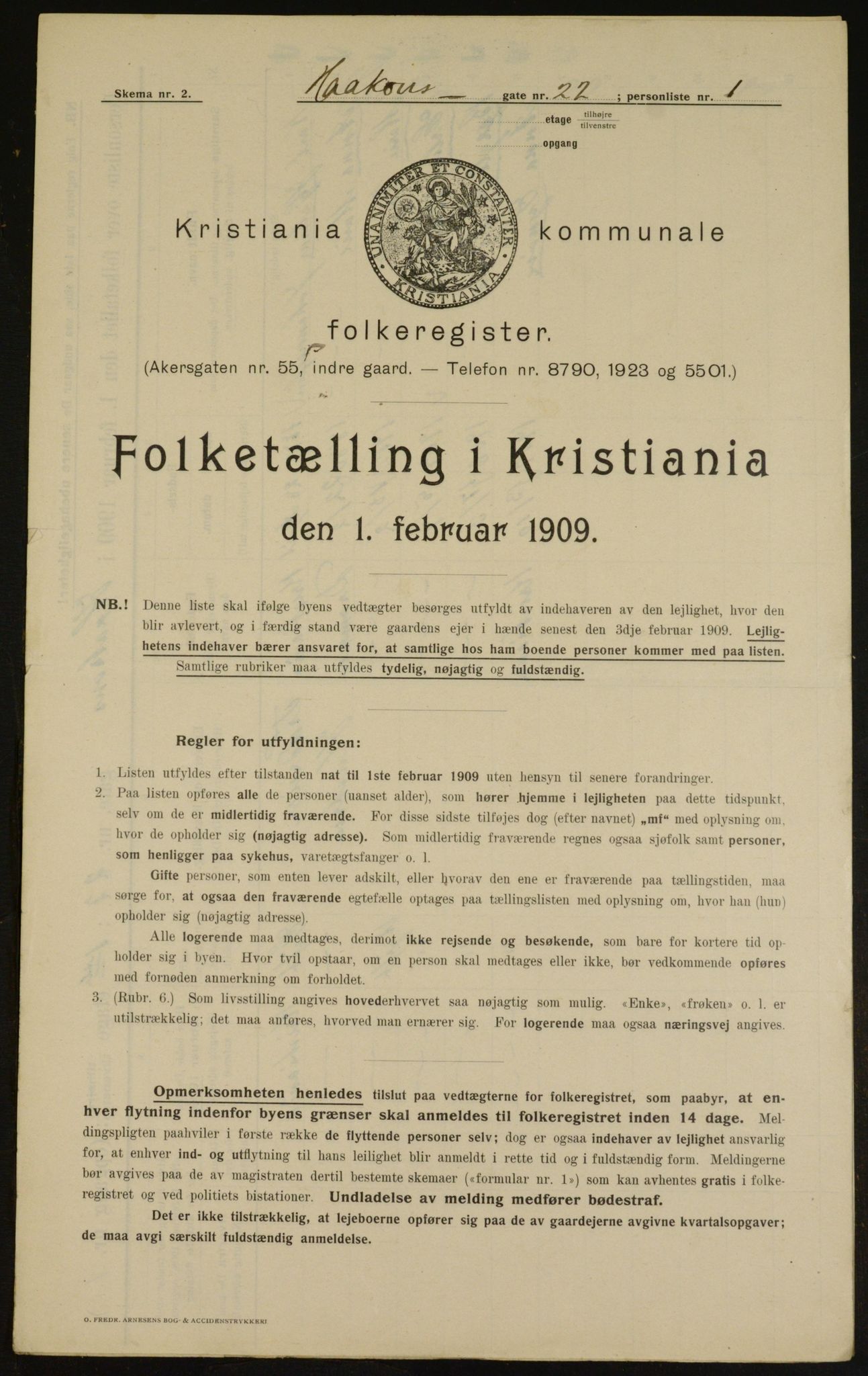 OBA, Kommunal folketelling 1.2.1909 for Kristiania kjøpstad, 1909, s. 39171