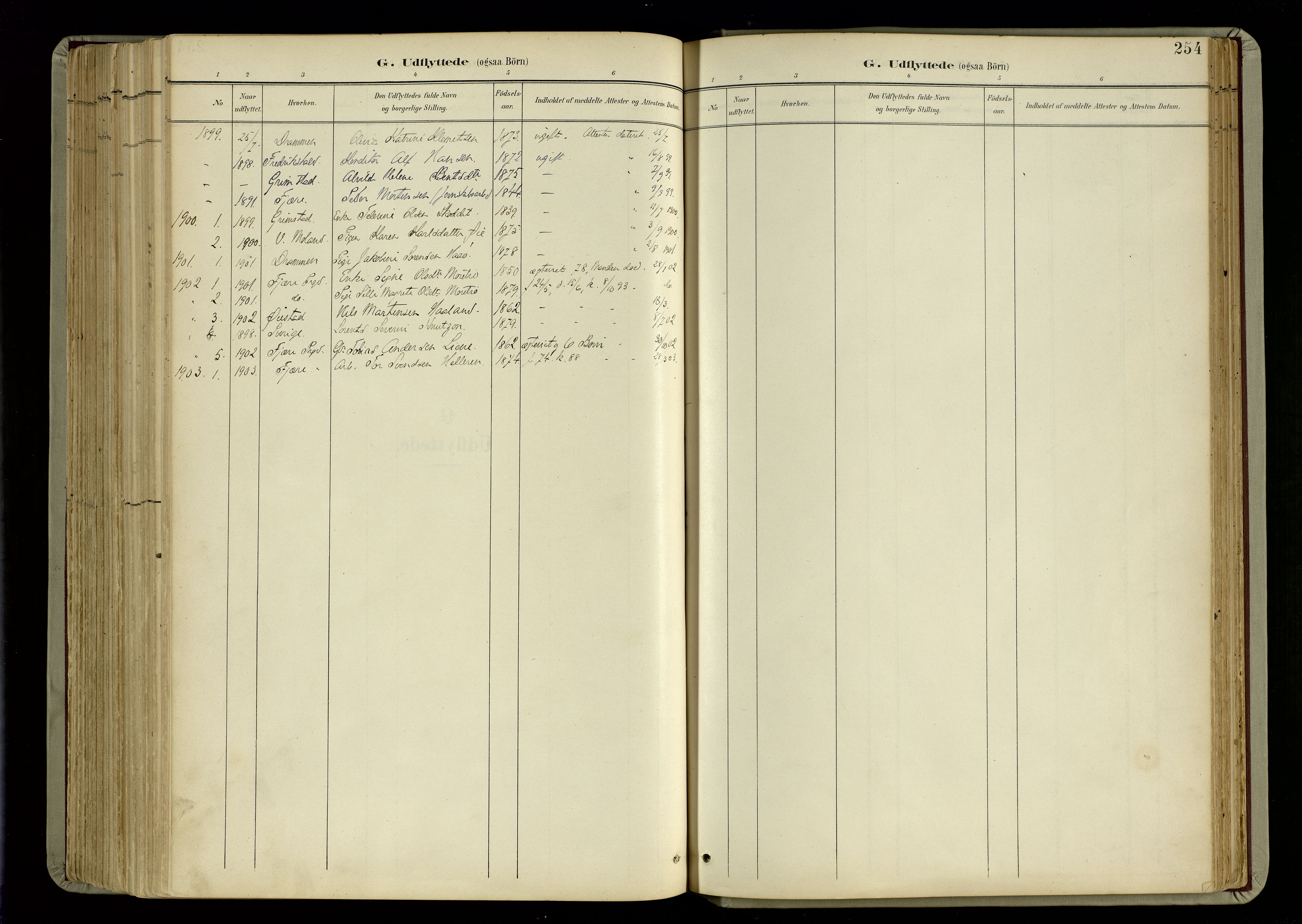 Hommedal sokneprestkontor, SAK/1111-0023/F/Fa/Fab/L0007: Ministerialbok nr. A 7, 1898-1924, s. 254