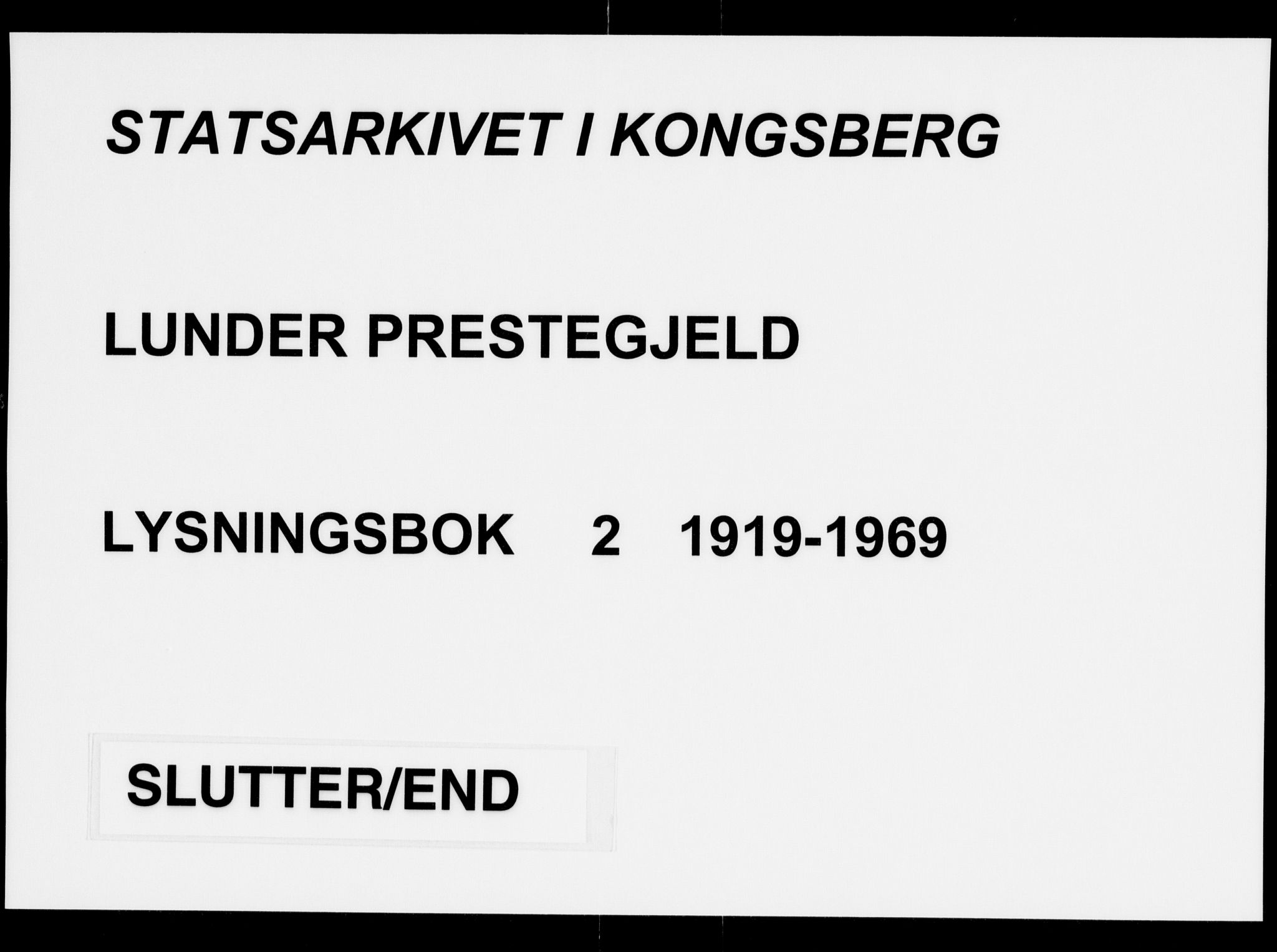 Lunder kirkebøker, AV/SAKO-A-629/H/Ha/L0002: Lysningsprotokoll nr. 2, 1919-1969