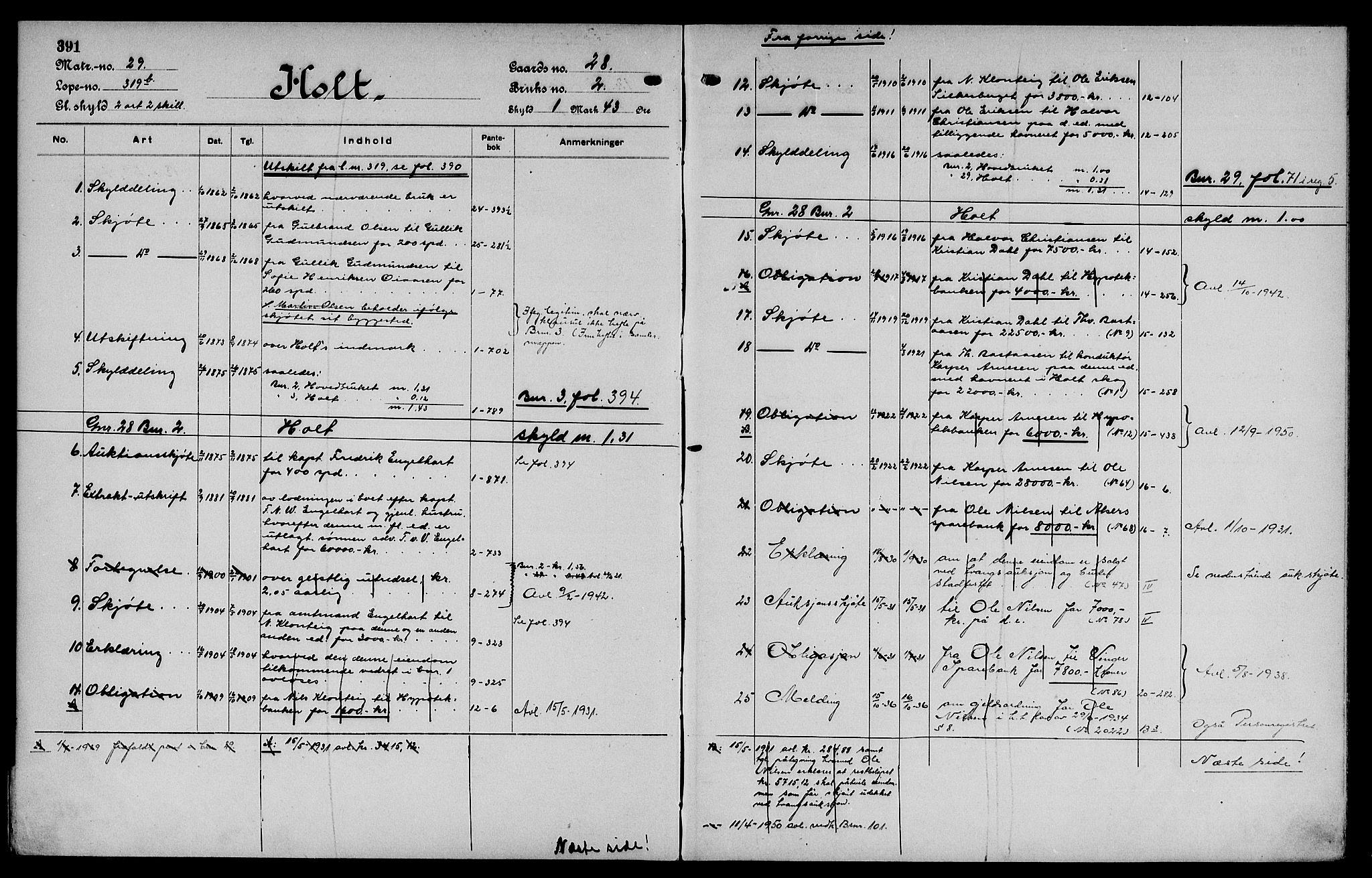 Vinger og Odal sorenskriveri, SAH/TING-022/H/Ha/Hac/Hacc/L0004: Panteregister nr. 3.4, 1923, s. 391