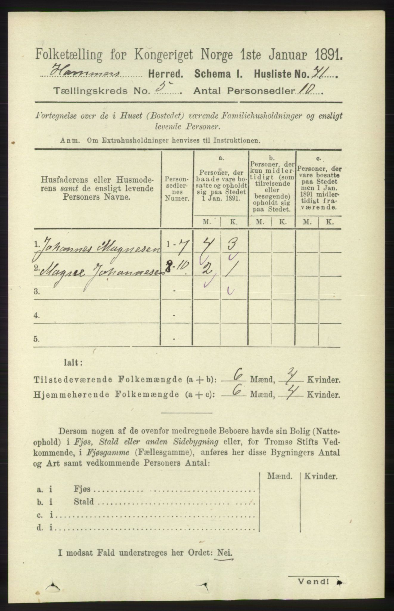 RA, Folketelling 1891 for 1254 Hamre herred, 1891, s. 1213