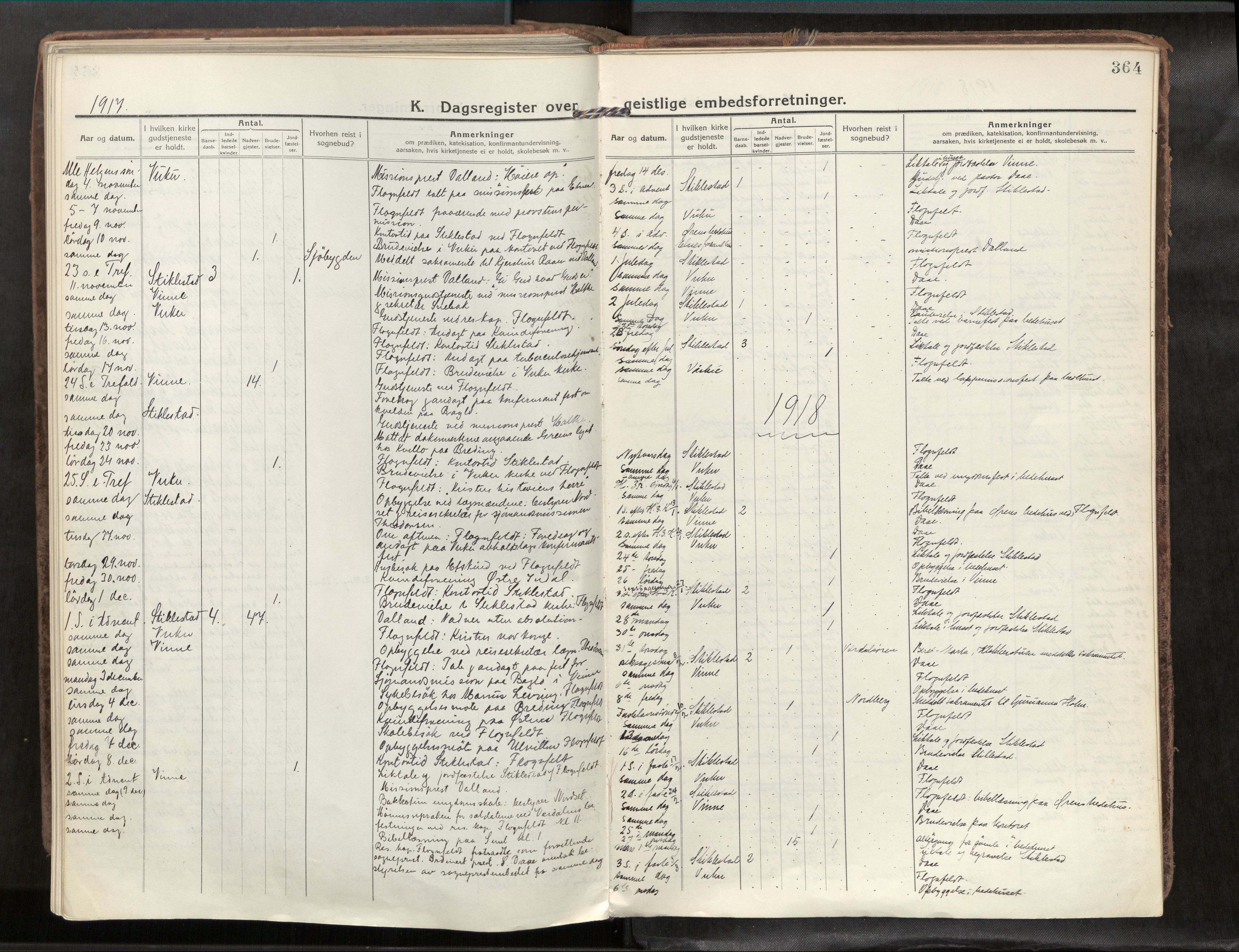 Verdal sokneprestkontor, AV/SAT-A-1156/2/H/Haa/L0001: Ministerialbok nr. 1, 1917-1932, s. 364