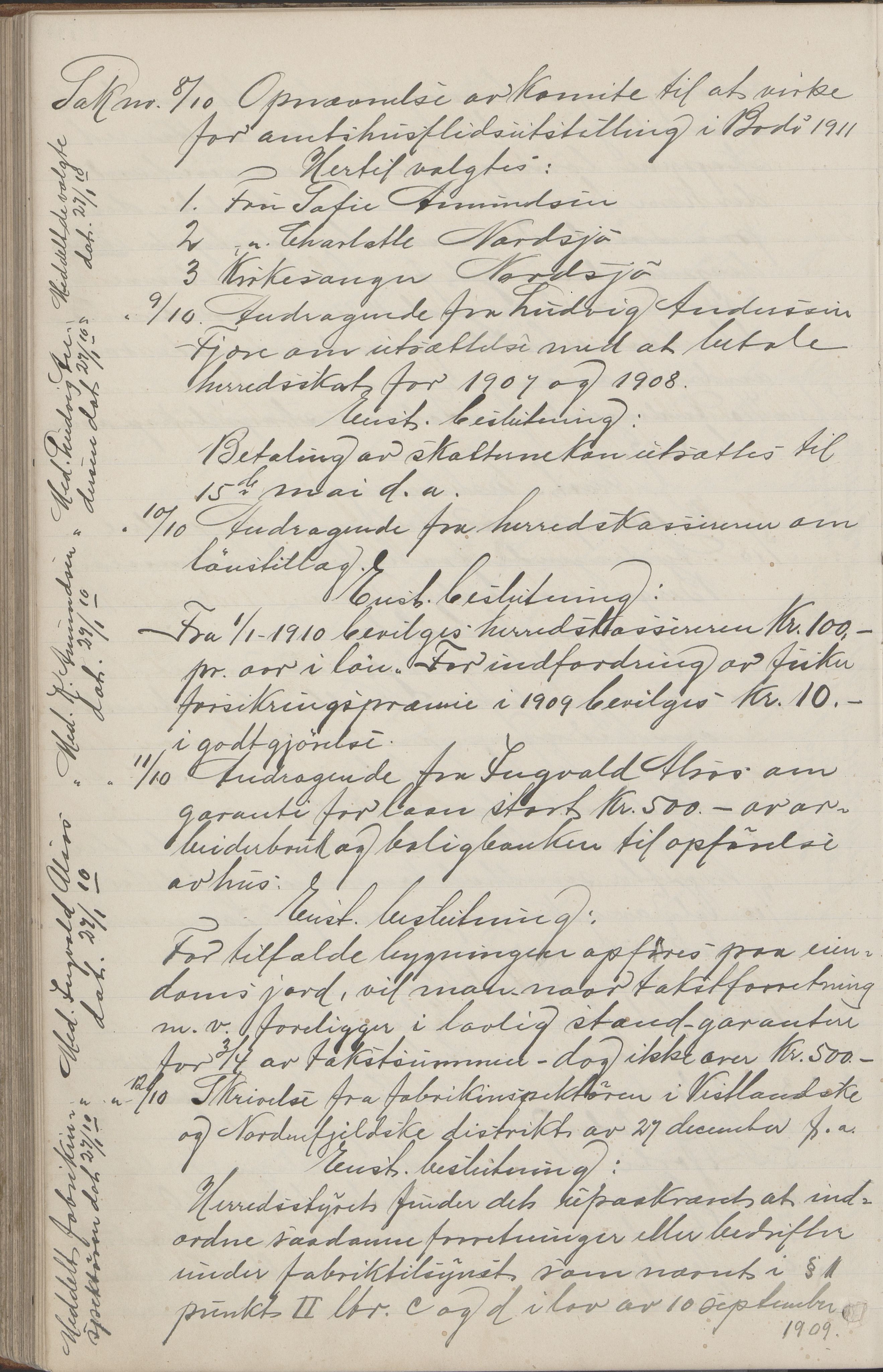 Kjerringøy kommune. Formannskapet, AIN/K-18441.150/A/Aa/L0002: Forhandlingsprotokoll Norfolden- Kjerringø formanskap, 1900-1911