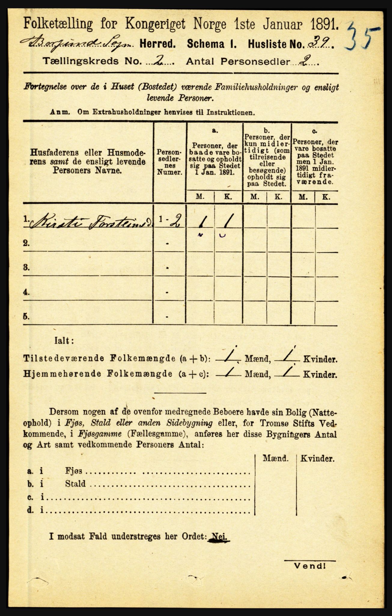 RA, Folketelling 1891 for 1423 Borgund herred, 1891, s. 300