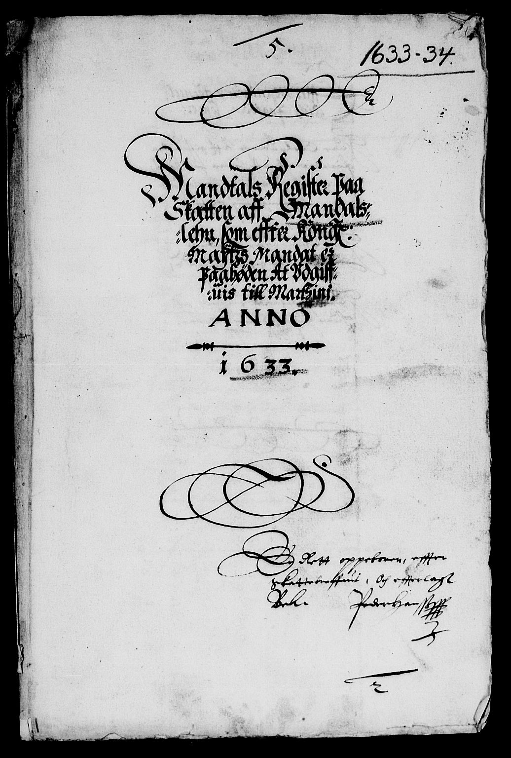 Rentekammeret inntil 1814, Reviderte regnskaper, Lensregnskaper, AV/RA-EA-5023/R/Rb/Rbq/L0023: Nedenes len. Mandals len. Råbyggelag., 1633-1635