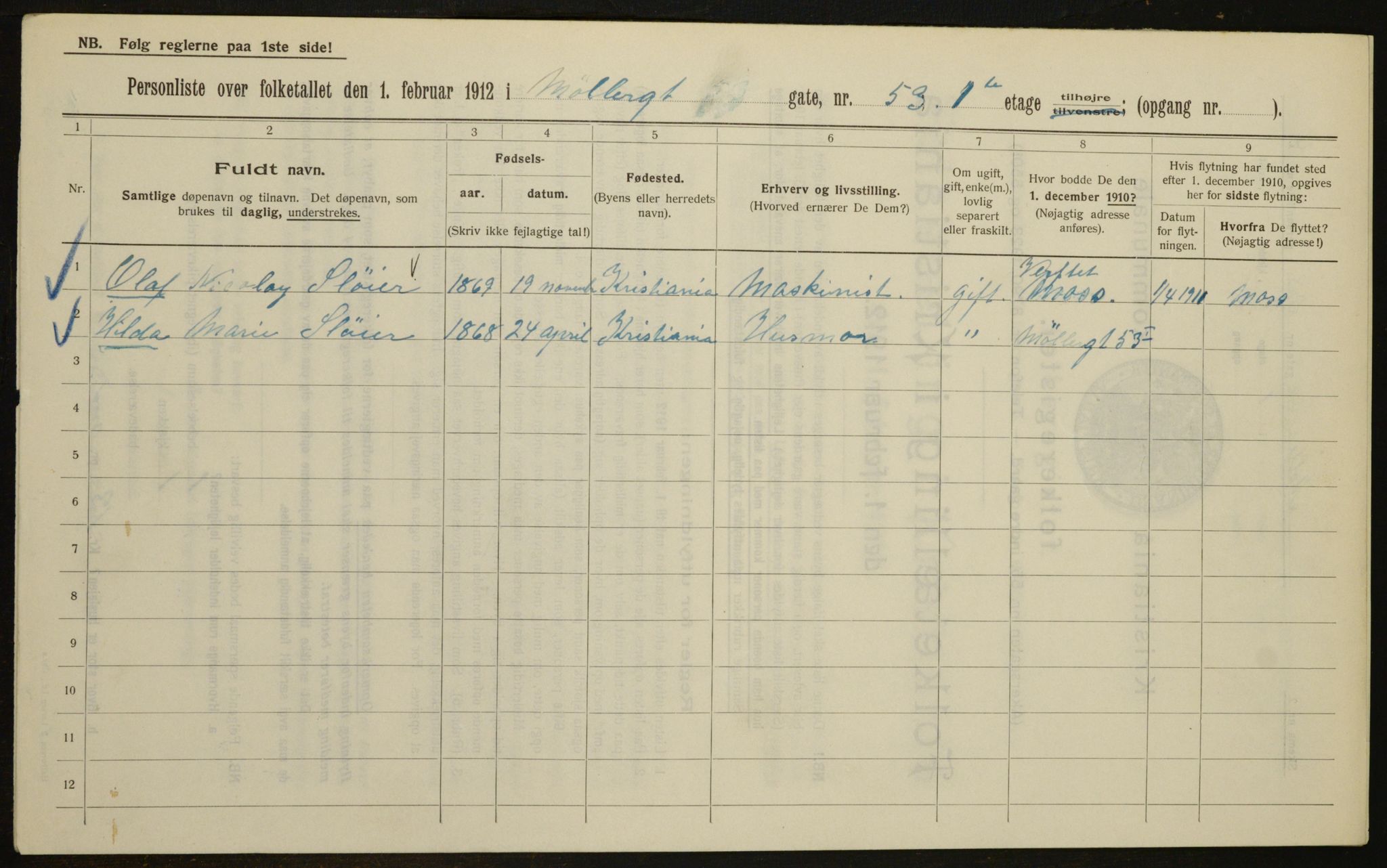 OBA, Kommunal folketelling 1.2.1912 for Kristiania, 1912, s. 69577