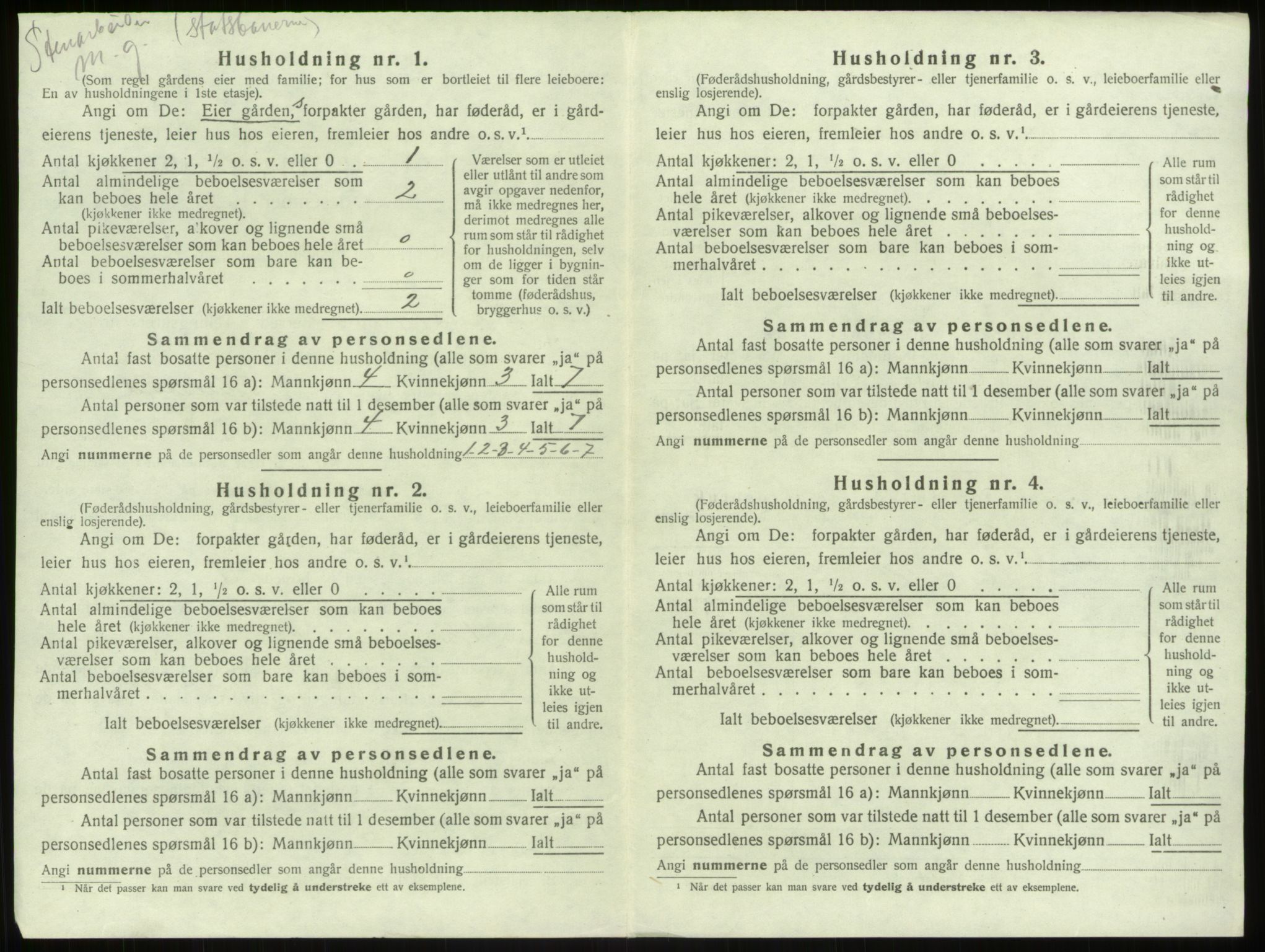 SAB, Folketelling 1920 for 1250 Haus herred, 1920, s. 320