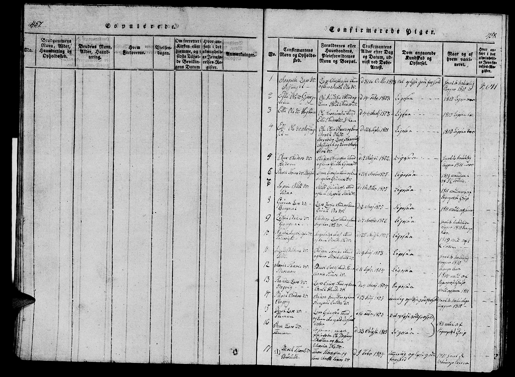 Ministerialprotokoller, klokkerbøker og fødselsregistre - Møre og Romsdal, AV/SAT-A-1454/586/L0990: Klokkerbok nr. 586C01, 1819-1837, s. 458