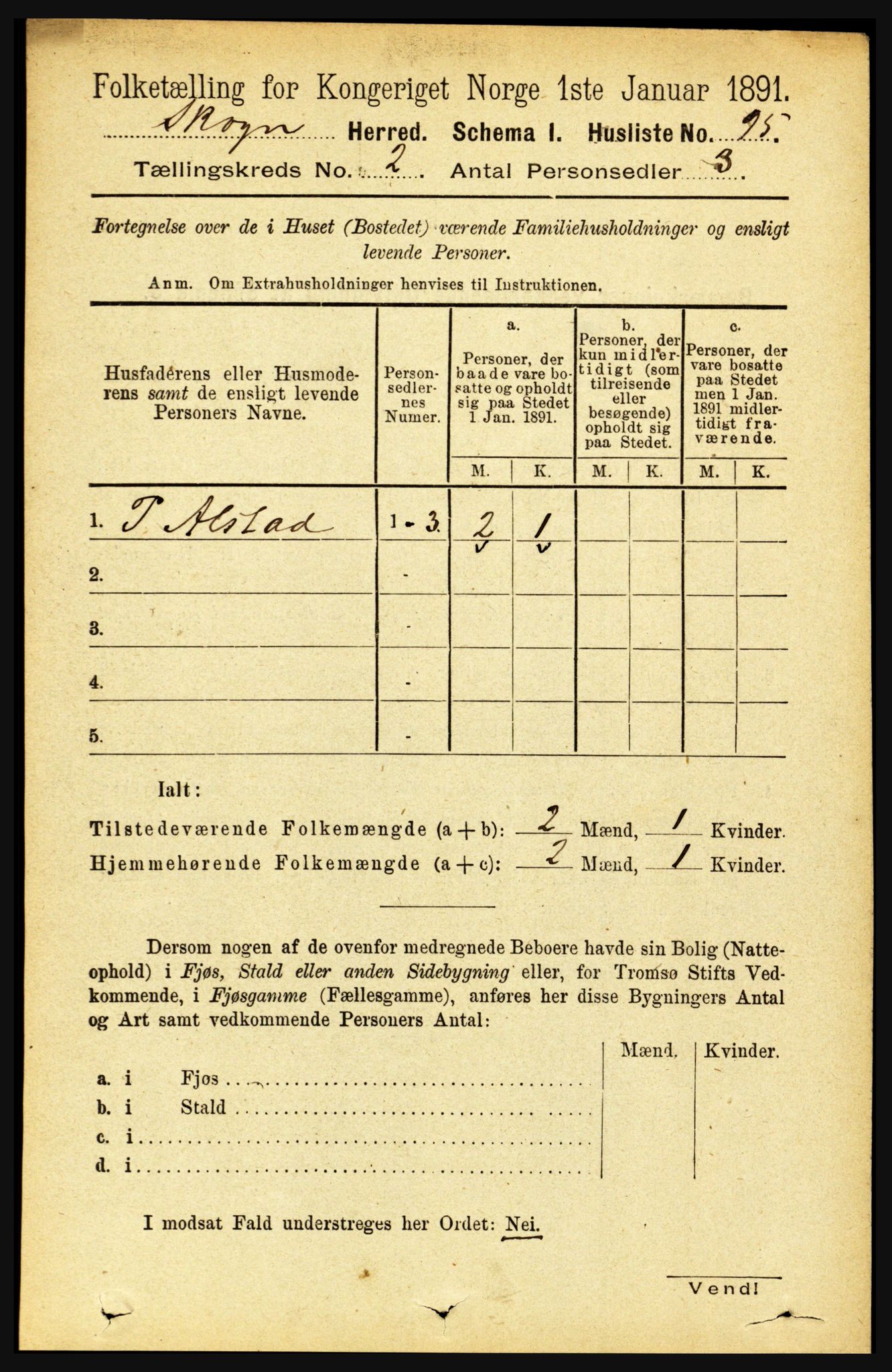 RA, Folketelling 1891 for 1719 Skogn herred, 1891, s. 961