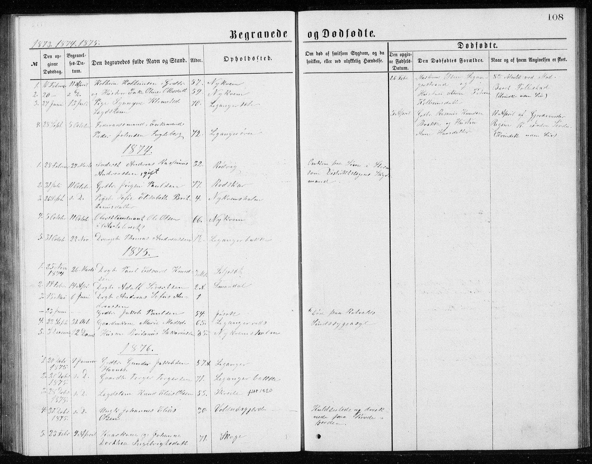 Ministerialprotokoller, klokkerbøker og fødselsregistre - Møre og Romsdal, AV/SAT-A-1454/508/L0097: Klokkerbok nr. 508C01, 1873-1897, s. 108