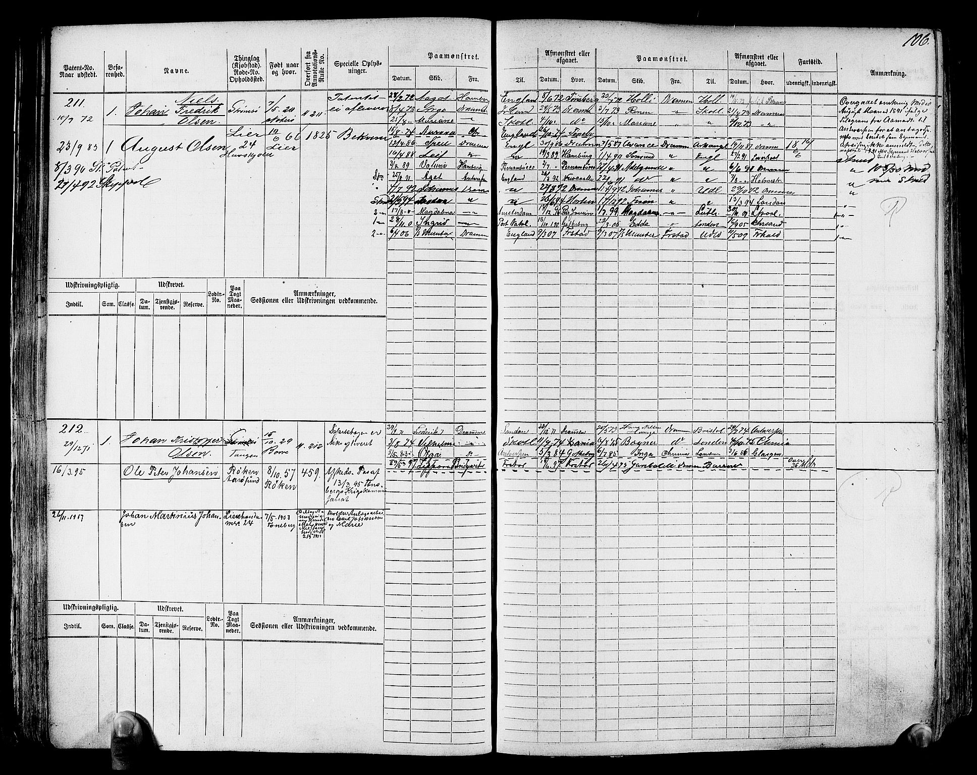 Drammen innrulleringsdistrikt, SAKO/A-781/F/Fc/L0001: Hovedrulle, 1868, s. 110