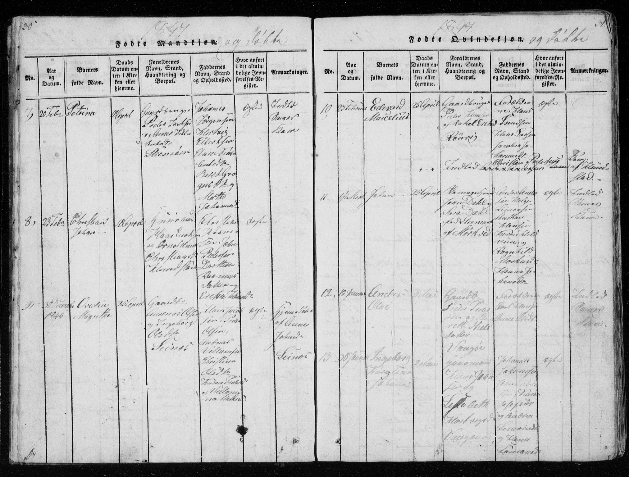 Ministerialprotokoller, klokkerbøker og fødselsregistre - Nordland, AV/SAT-A-1459/801/L0026: Klokkerbok nr. 801C01, 1820-1855, s. 30-31