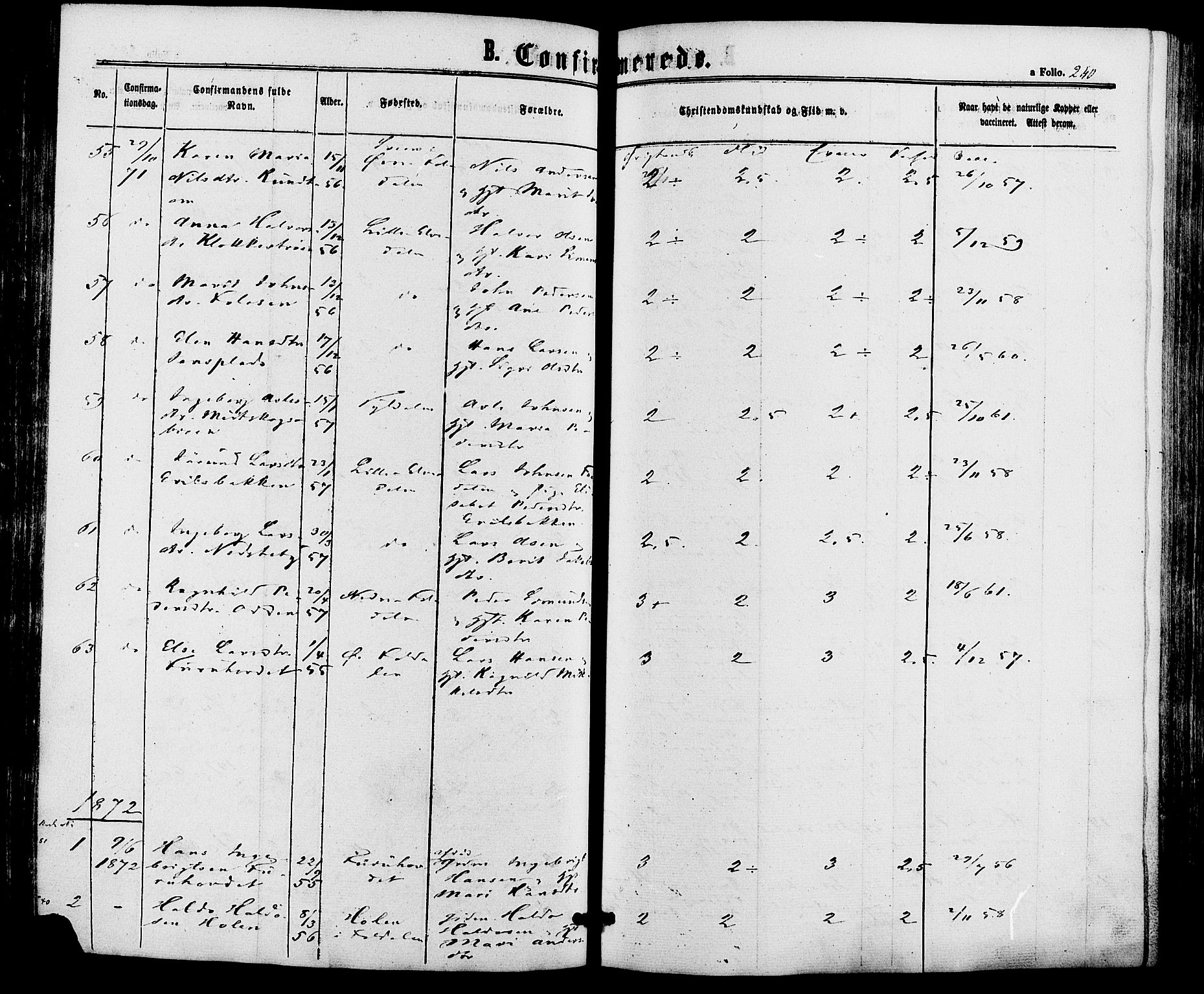 Alvdal prestekontor, AV/SAH-PREST-060/H/Ha/Haa/L0001: Ministerialbok nr. 1, 1863-1882, s. 240
