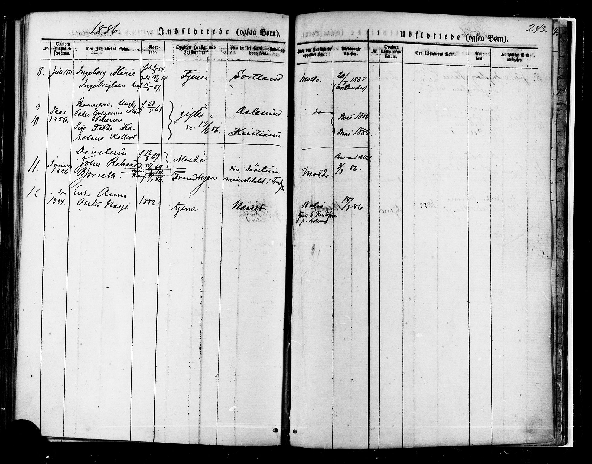 Ministerialprotokoller, klokkerbøker og fødselsregistre - Møre og Romsdal, SAT/A-1454/558/L0691: Ministerialbok nr. 558A05, 1873-1886, s. 243