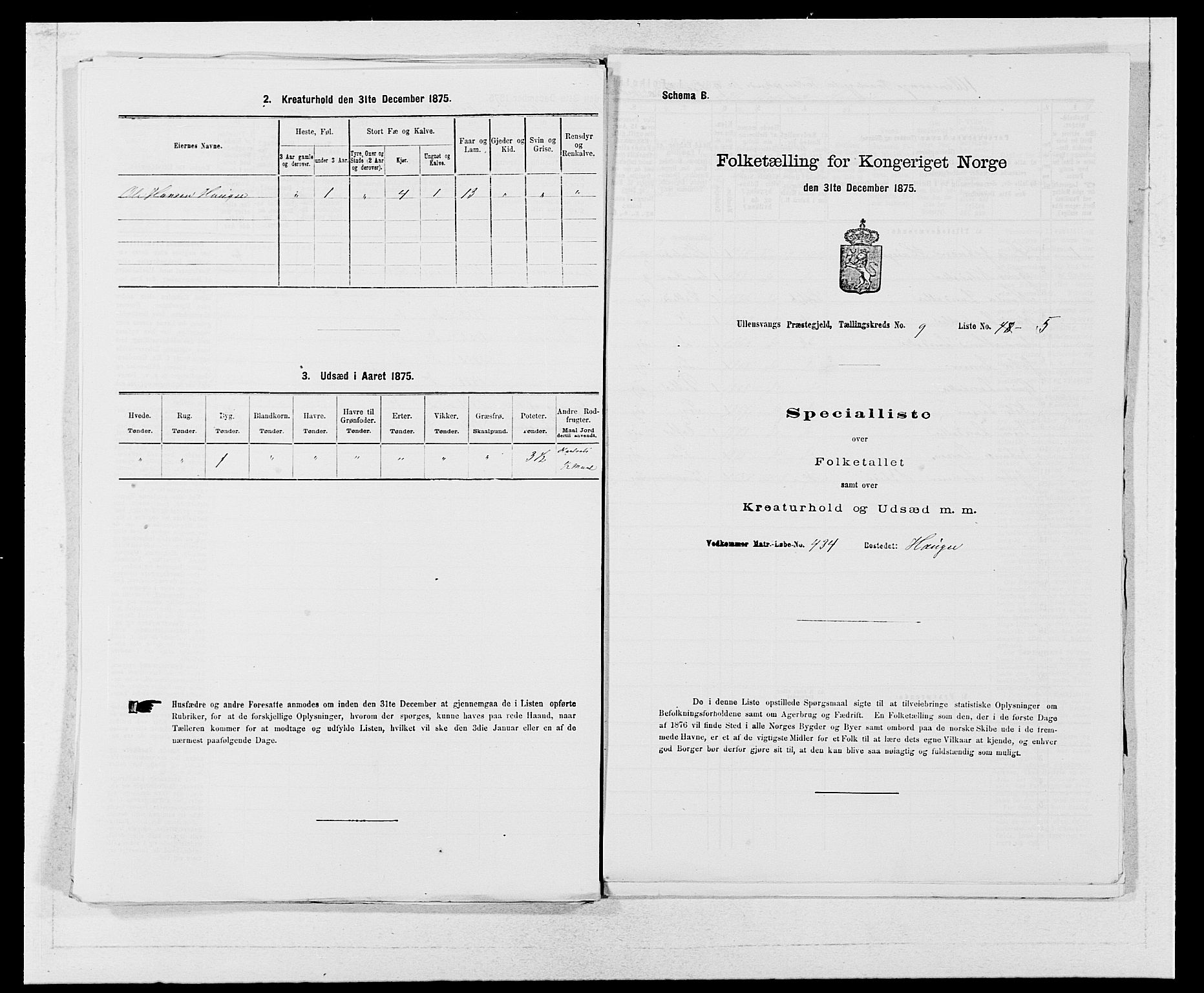 SAB, Folketelling 1875 for 1230P Ullensvang prestegjeld, 1875, s. 943