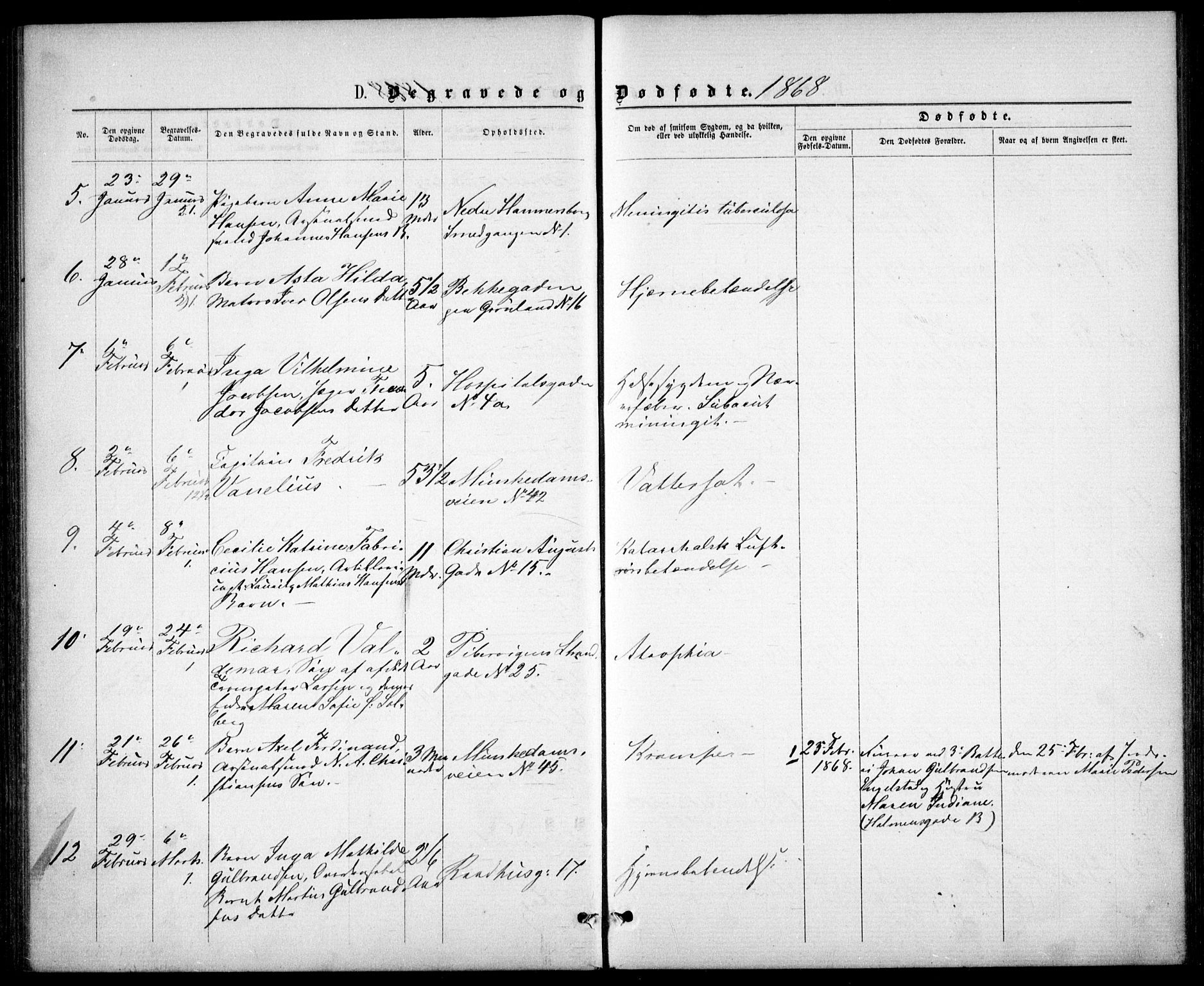 Garnisonsmenigheten Kirkebøker, AV/SAO-A-10846/G/Ga/L0006: Klokkerbok nr. 6, 1860-1880