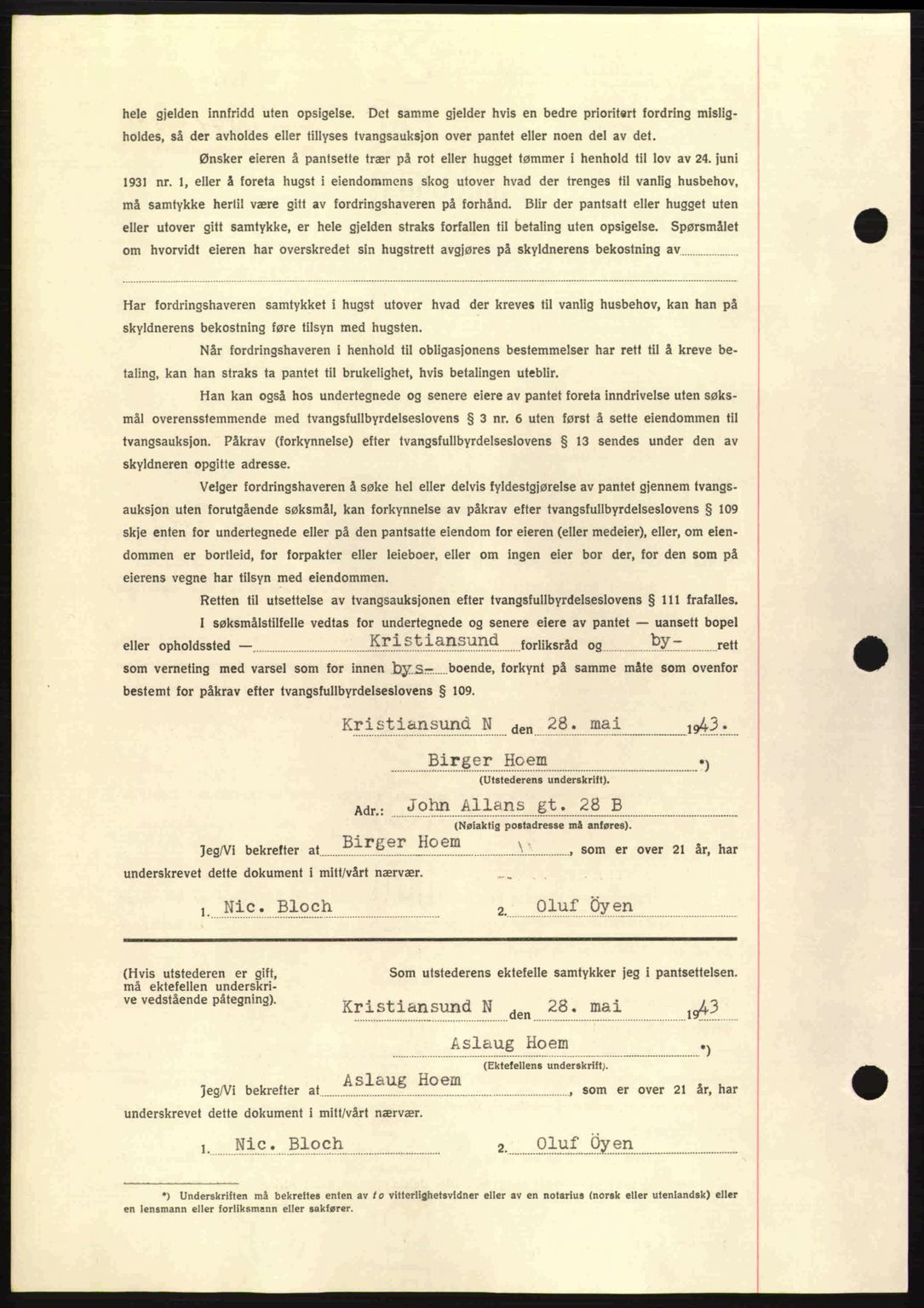 Nordmøre sorenskriveri, AV/SAT-A-4132/1/2/2Ca: Pantebok nr. B90, 1942-1943, Dagboknr: 1371/1943