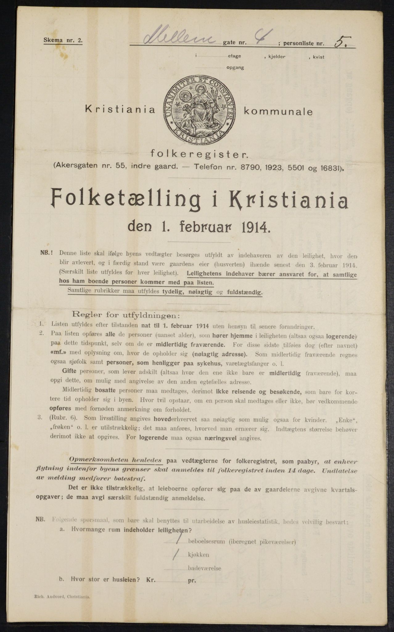 OBA, Kommunal folketelling 1.2.1914 for Kristiania, 1914, s. 65013