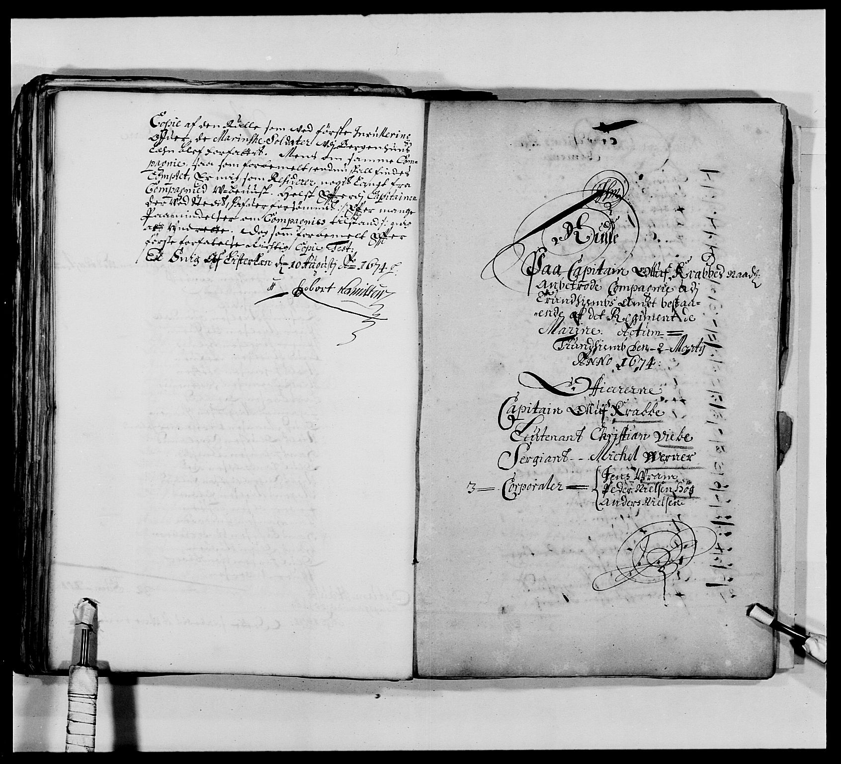 Kommanderende general (KG I) med Det norske krigsdirektorium, AV/RA-EA-5419/E/Ea/L0473: Marineregimentet, 1664-1701, s. 92