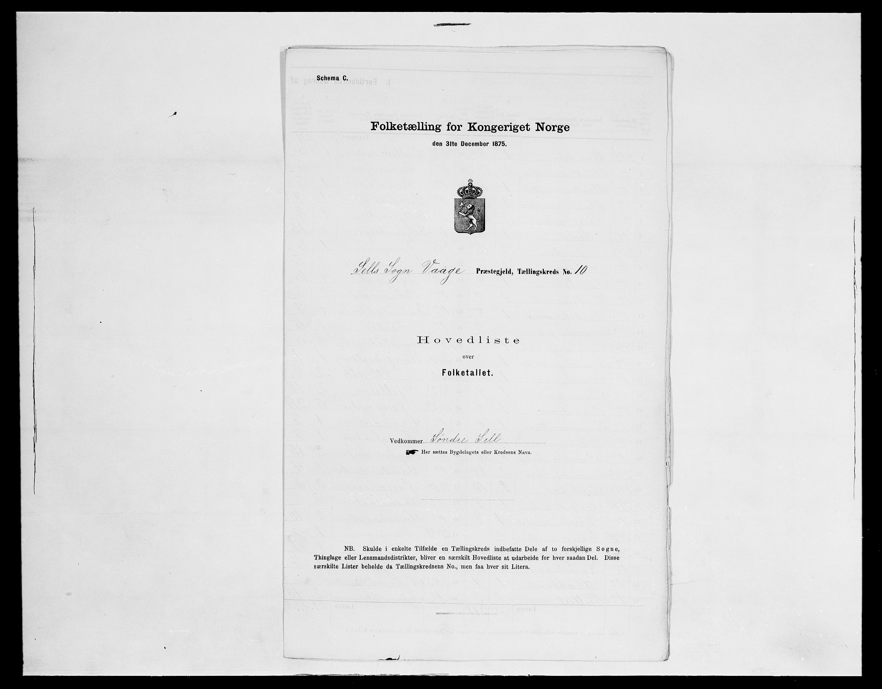 SAH, Folketelling 1875 for 0515P Vågå prestegjeld, 1875, s. 58