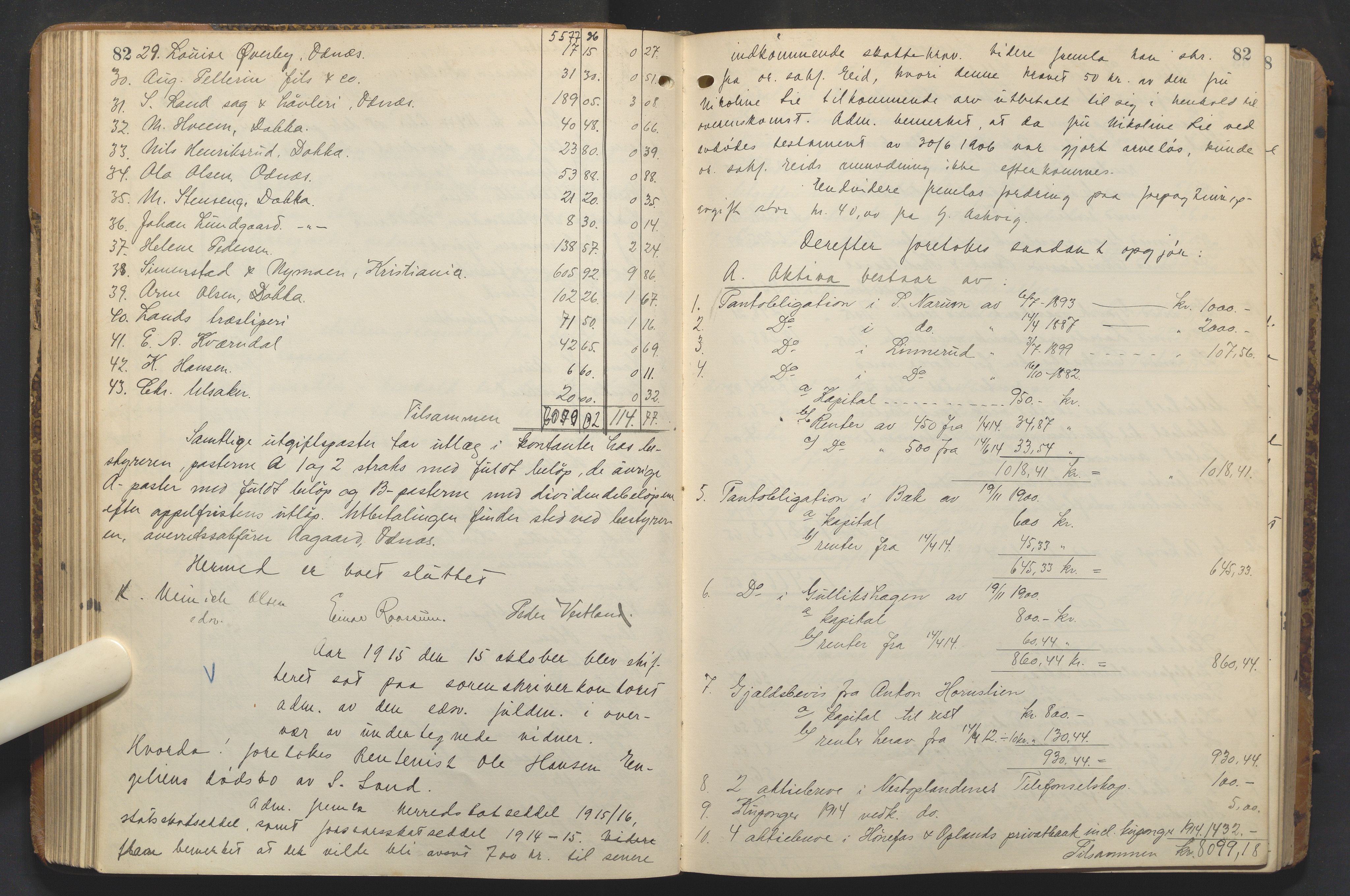 Hadeland og Land tingrett, AV/SAH-TING-010/J/Jd/L0005: Skifteutlodningsprotokoll, 1913-1924, s. 82