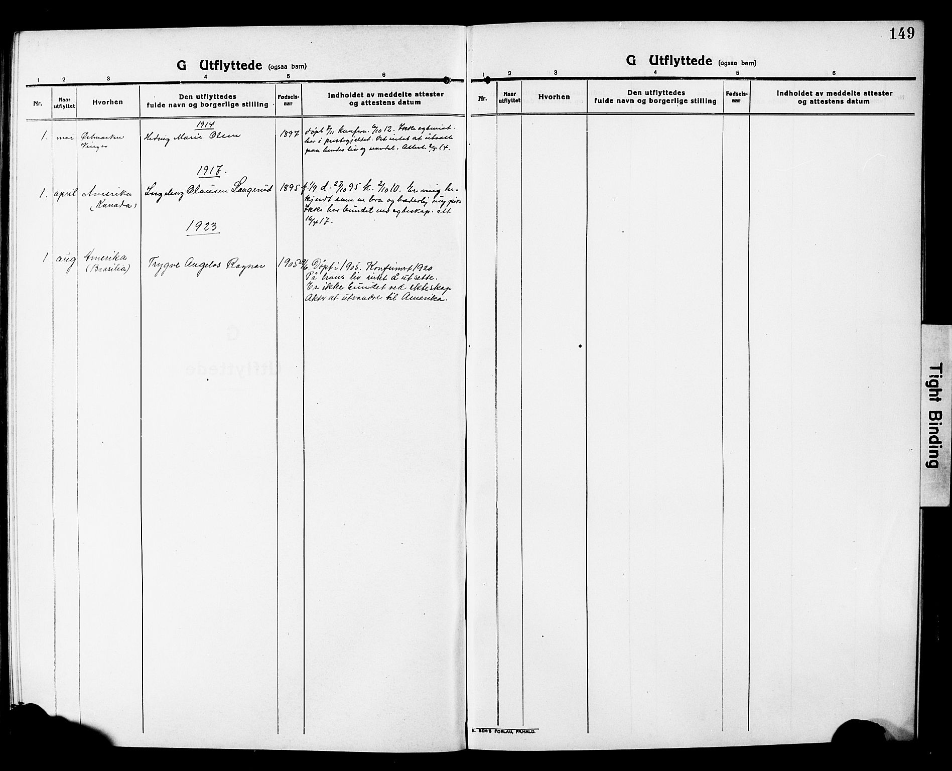 Nannestad prestekontor Kirkebøker, SAO/A-10414a/G/Ga/L0003: Klokkerbok nr. I 3, 1914-1929, s. 149