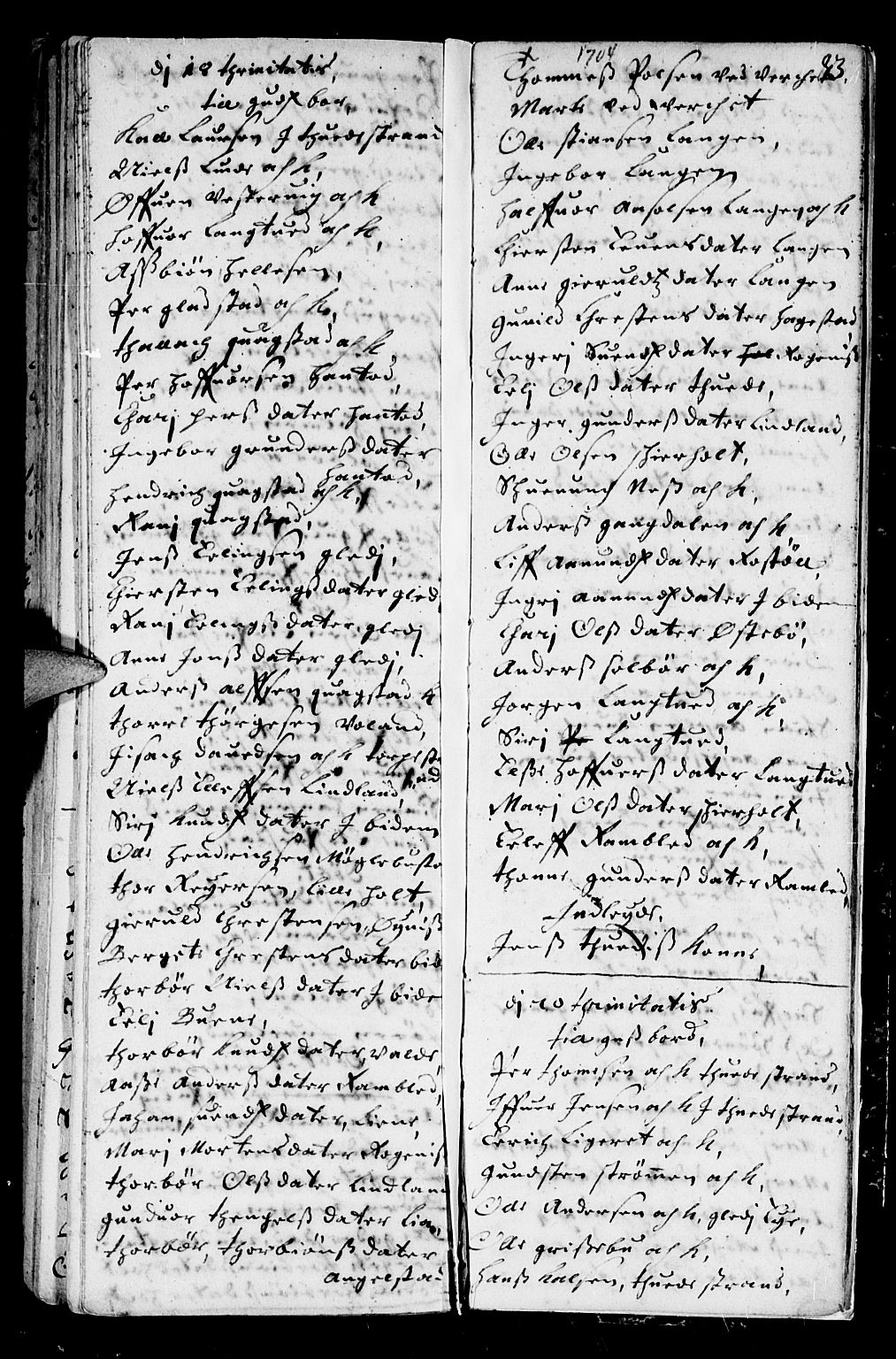 Holt sokneprestkontor, AV/SAK-1111-0021/F/Fb/L0001: Klokkerbok nr. B 1, 1699-1705, s. 83