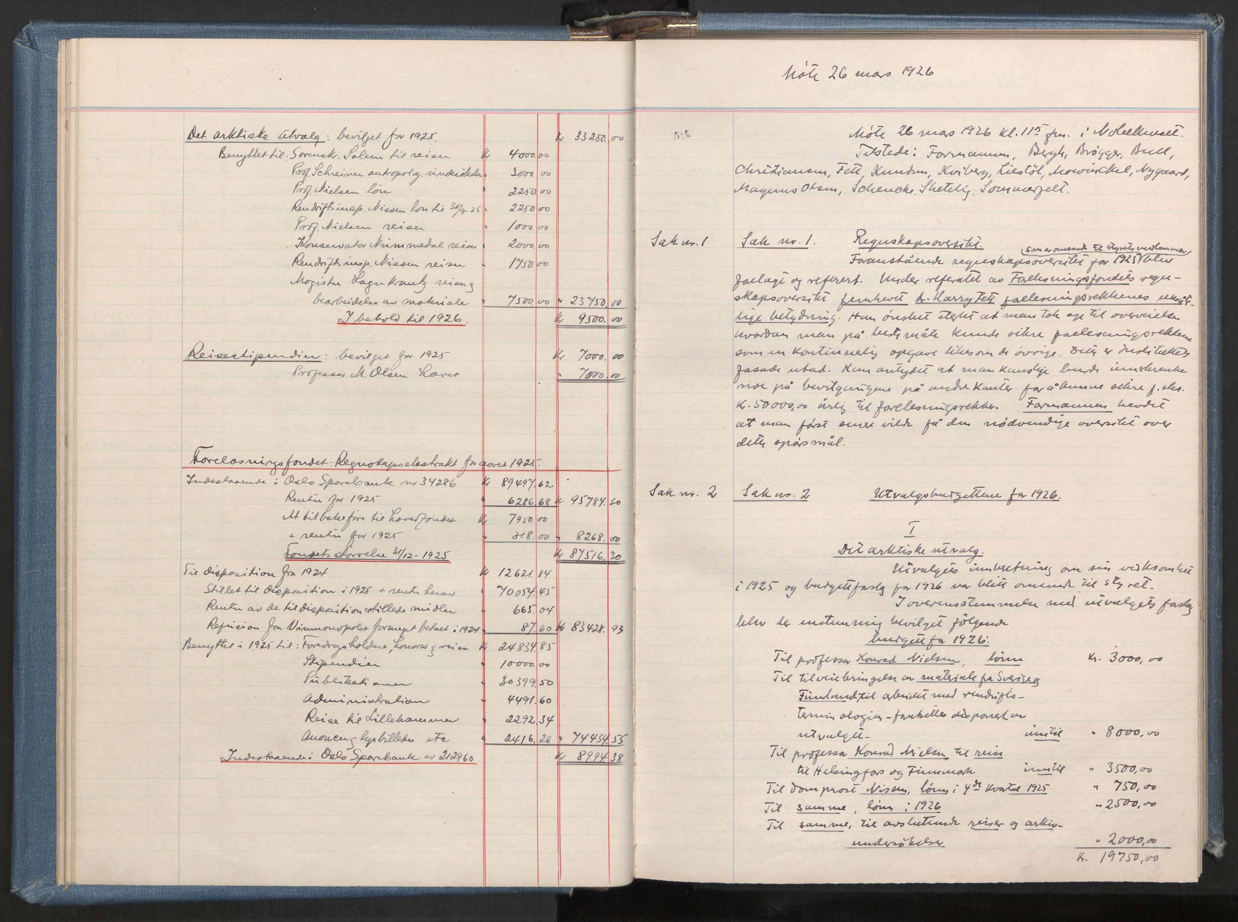 Instituttet for sammenlignende kulturforskning, AV/RA-PA-0424/A/L0001: Styremøter, 1923-1943