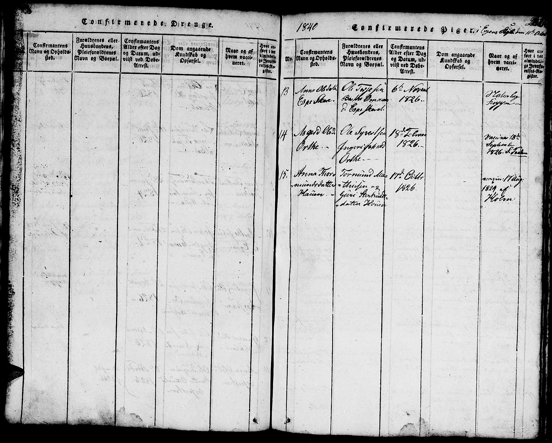 Hægebostad sokneprestkontor, AV/SAK-1111-0024/F/Fb/Fbb/L0001: Klokkerbok nr. B 1, 1816-1850, s. 266